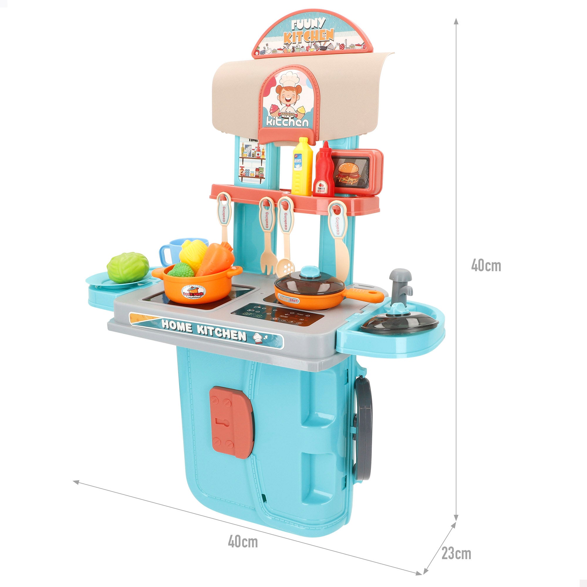 Cozinha de brincar 3 em 1 em mala My Home com acessórios