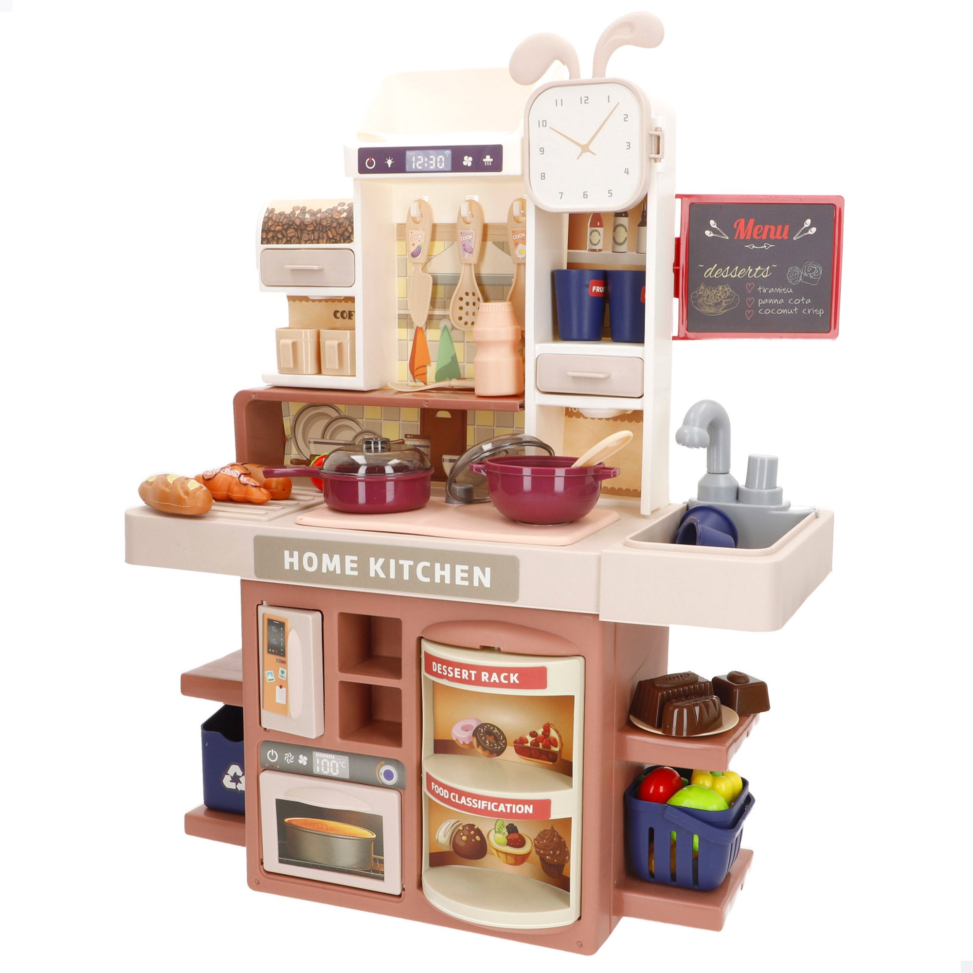 Cocina miniatura pastel con alimentos luz y sonido My Home