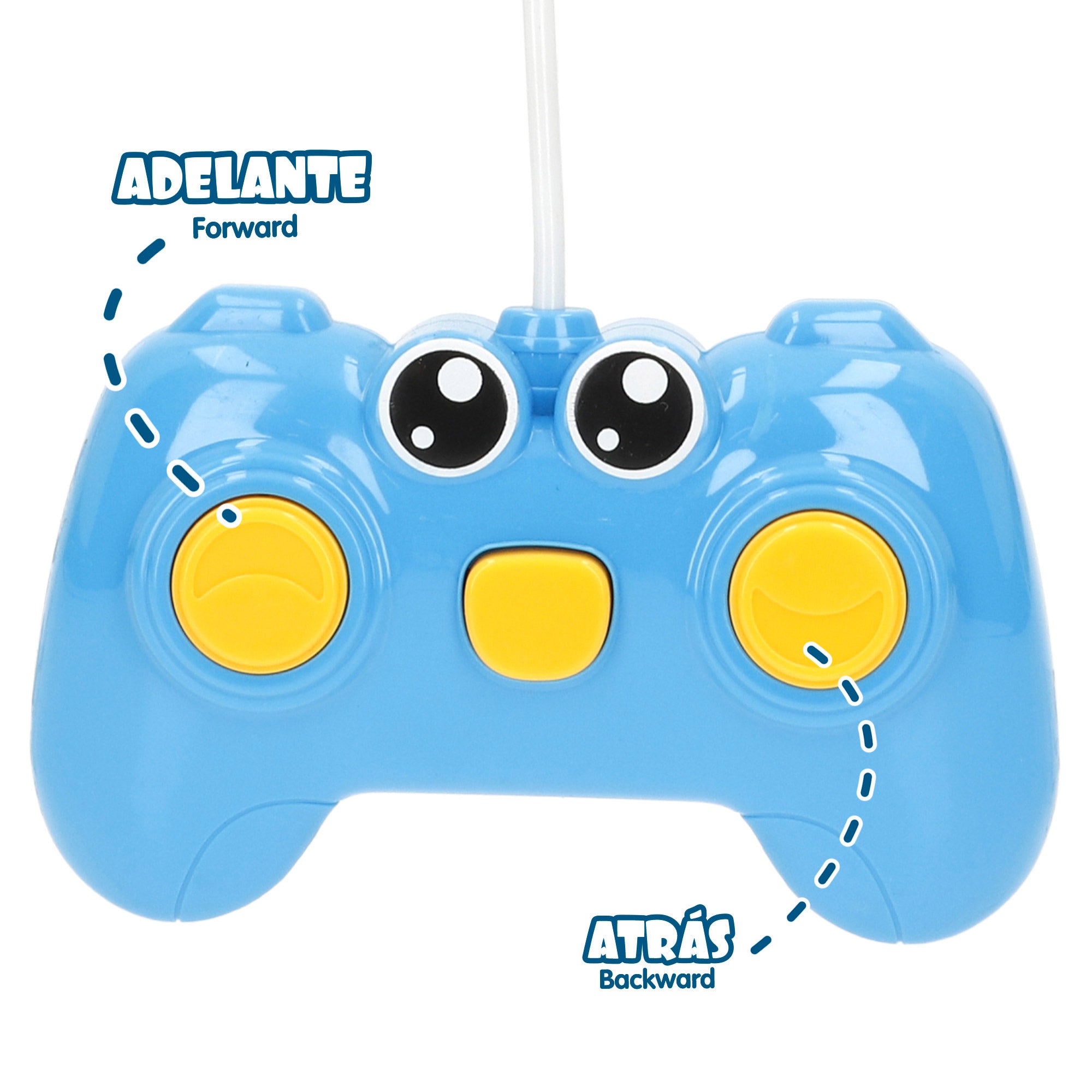Carrinho de brinquedo para bebé com comando e luz, azul bebé, da marca C'Baby.