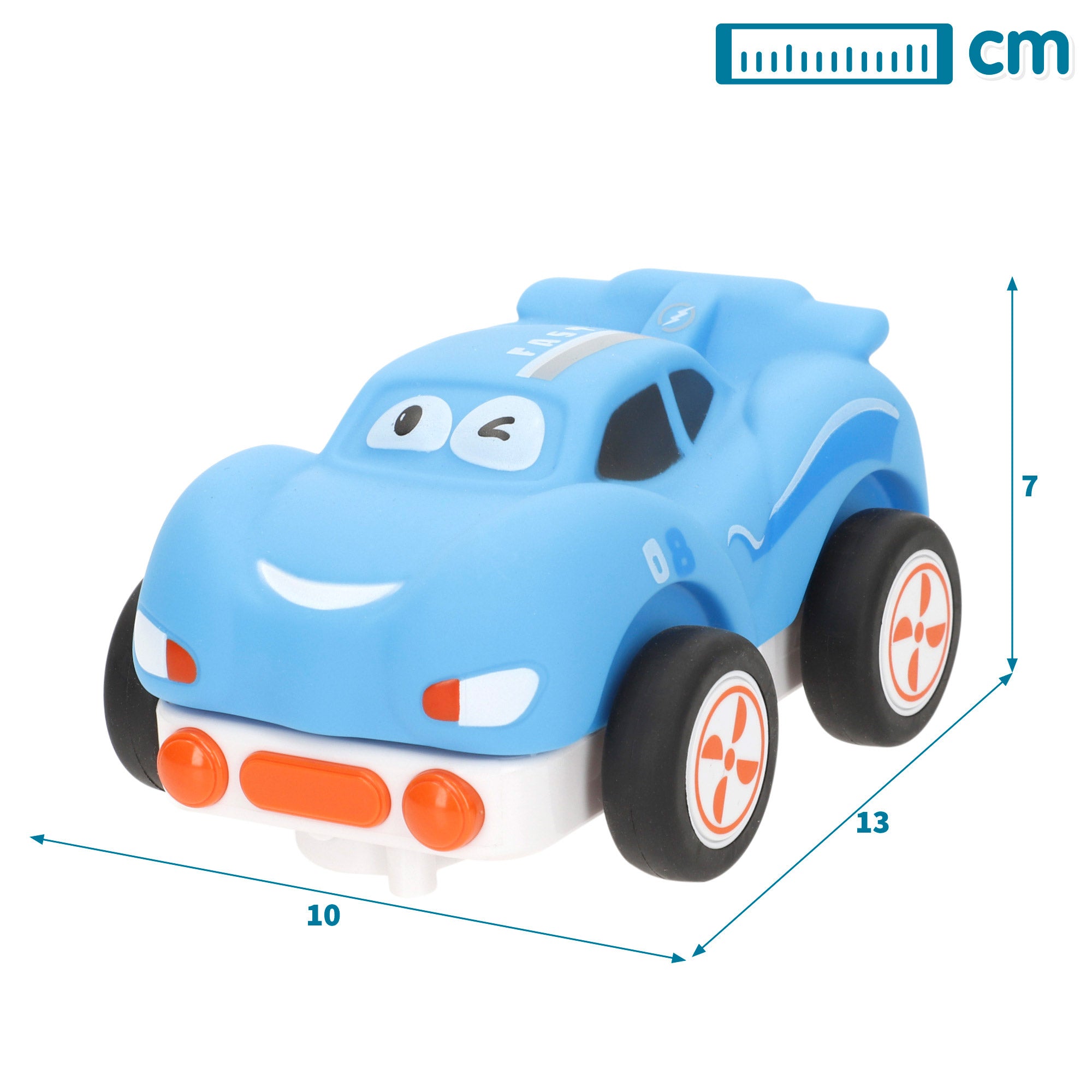 Carrinho de brinquedo para bebé com comando e luz, azul bebé, da marca C'Baby.