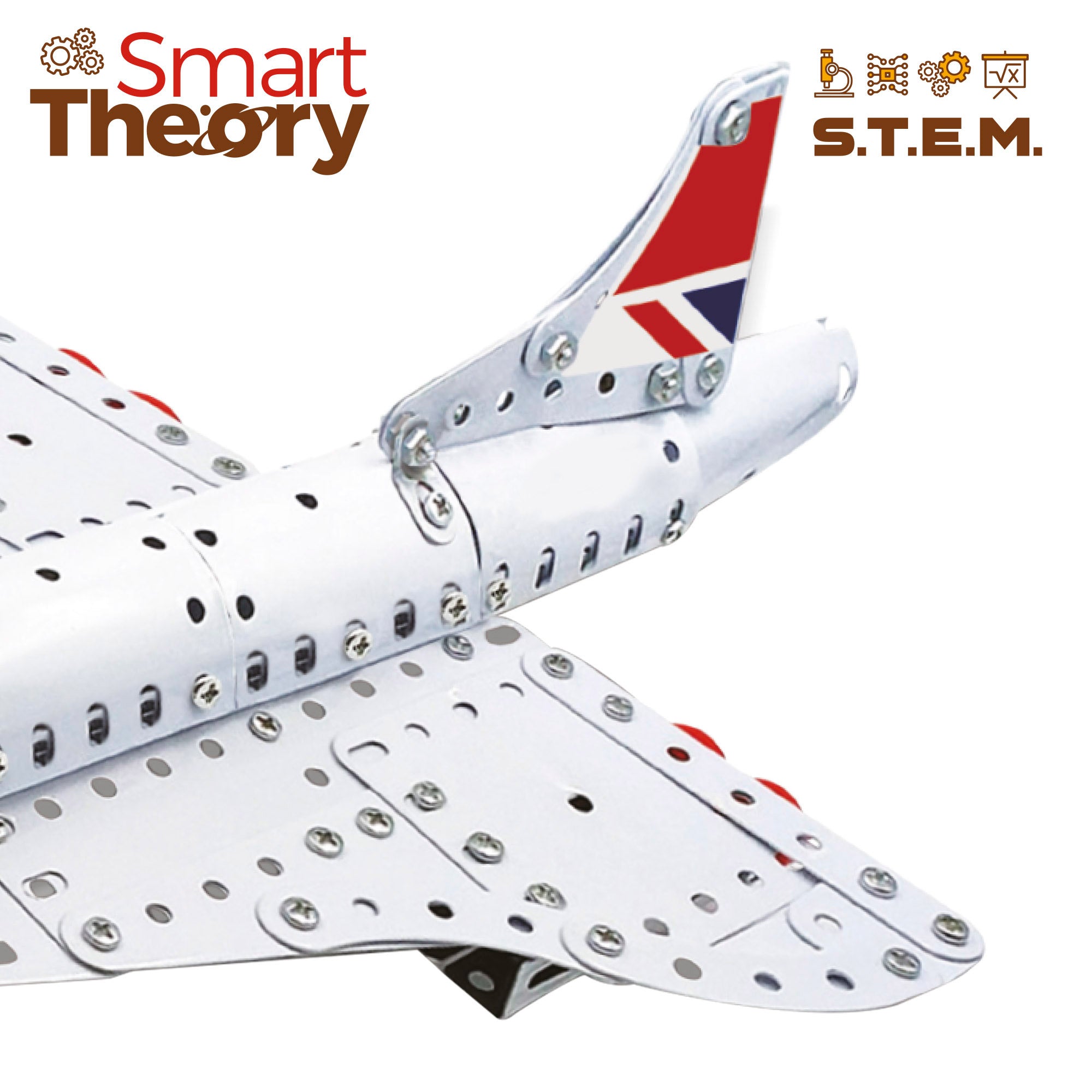 Juego construcción avión de metal 260 piezas Smart Theory