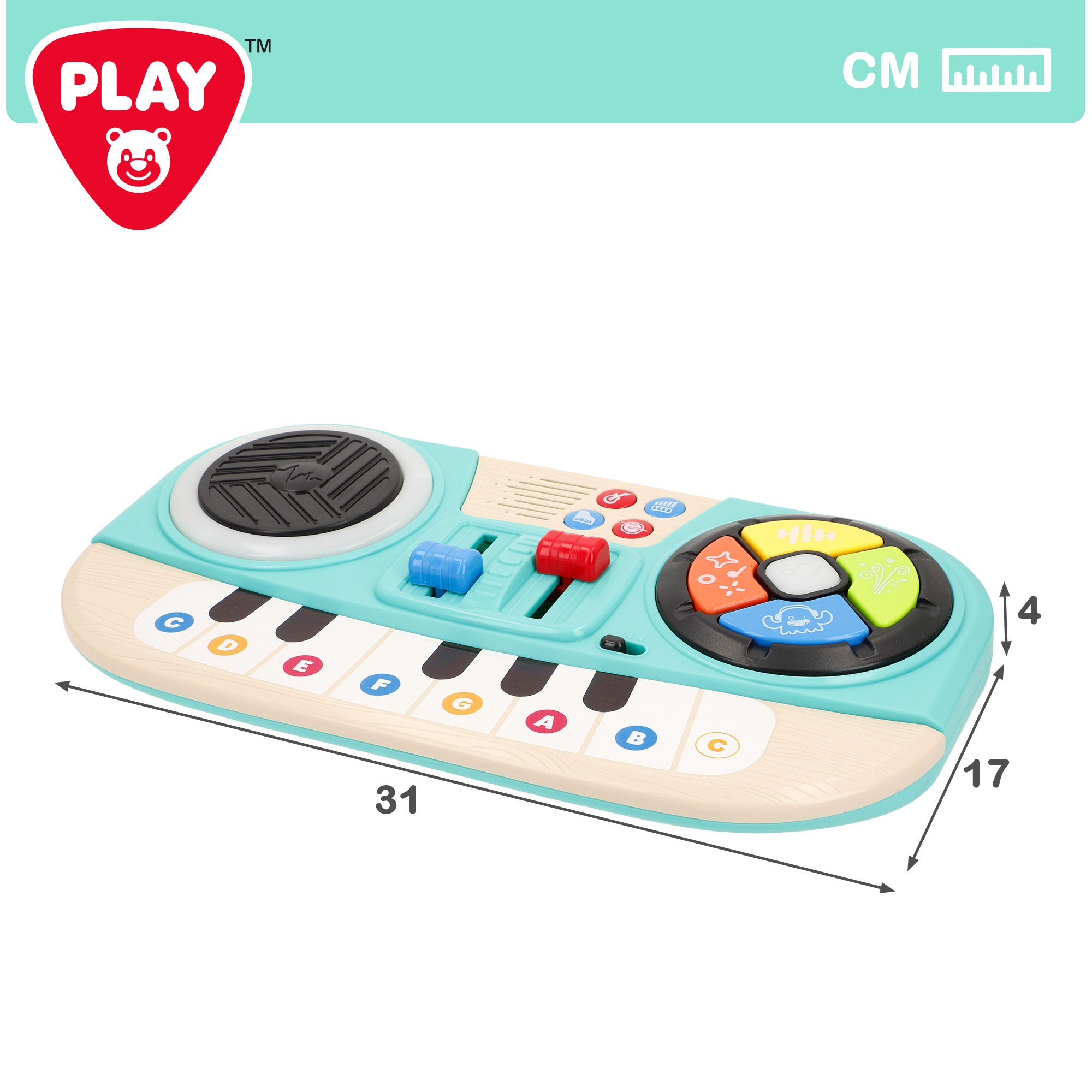 PLAY Teclado electrónico DJ infantil con luces y sonidos