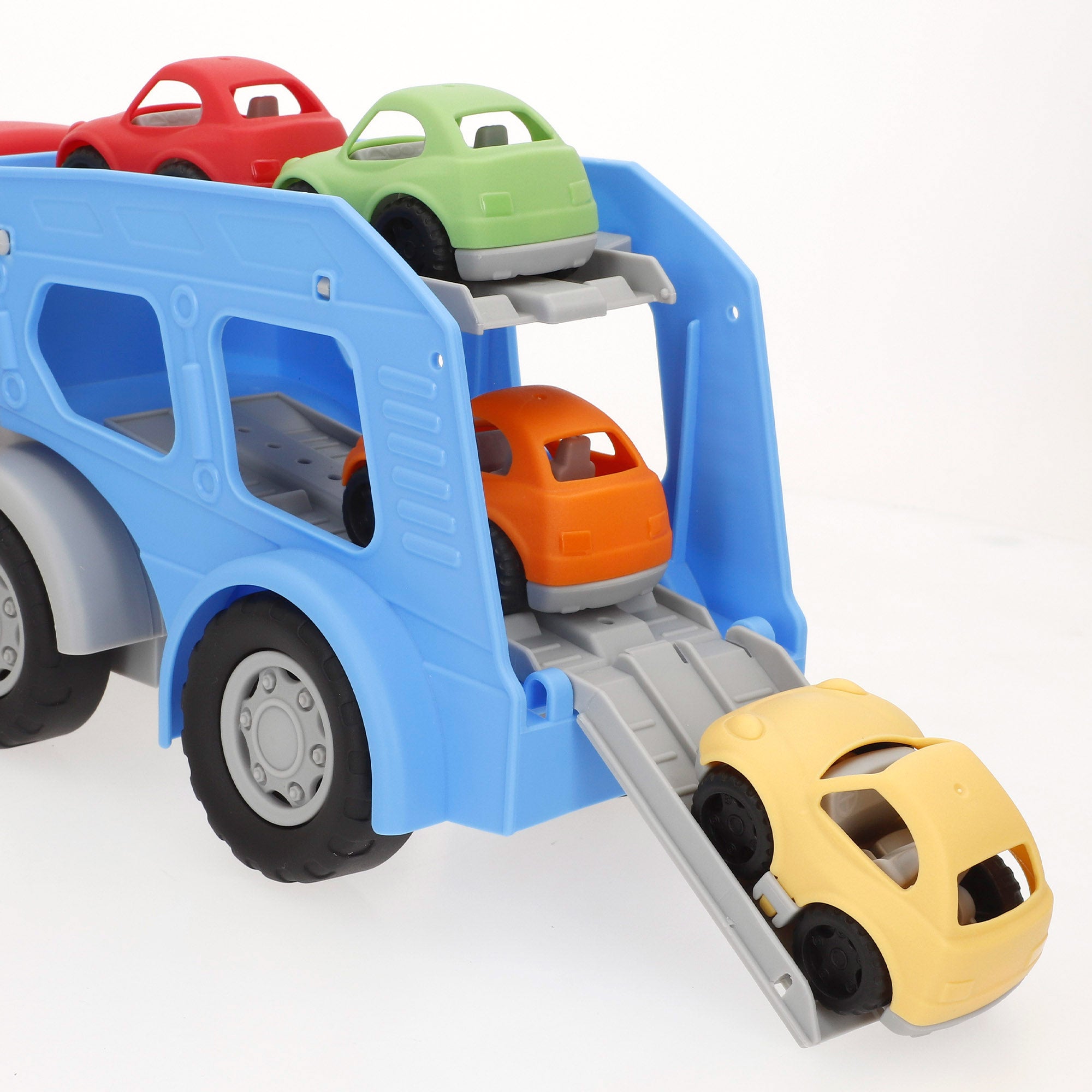 Camião transportador de brinquedos para crianças PLAY com rampa e 4 carrinhos