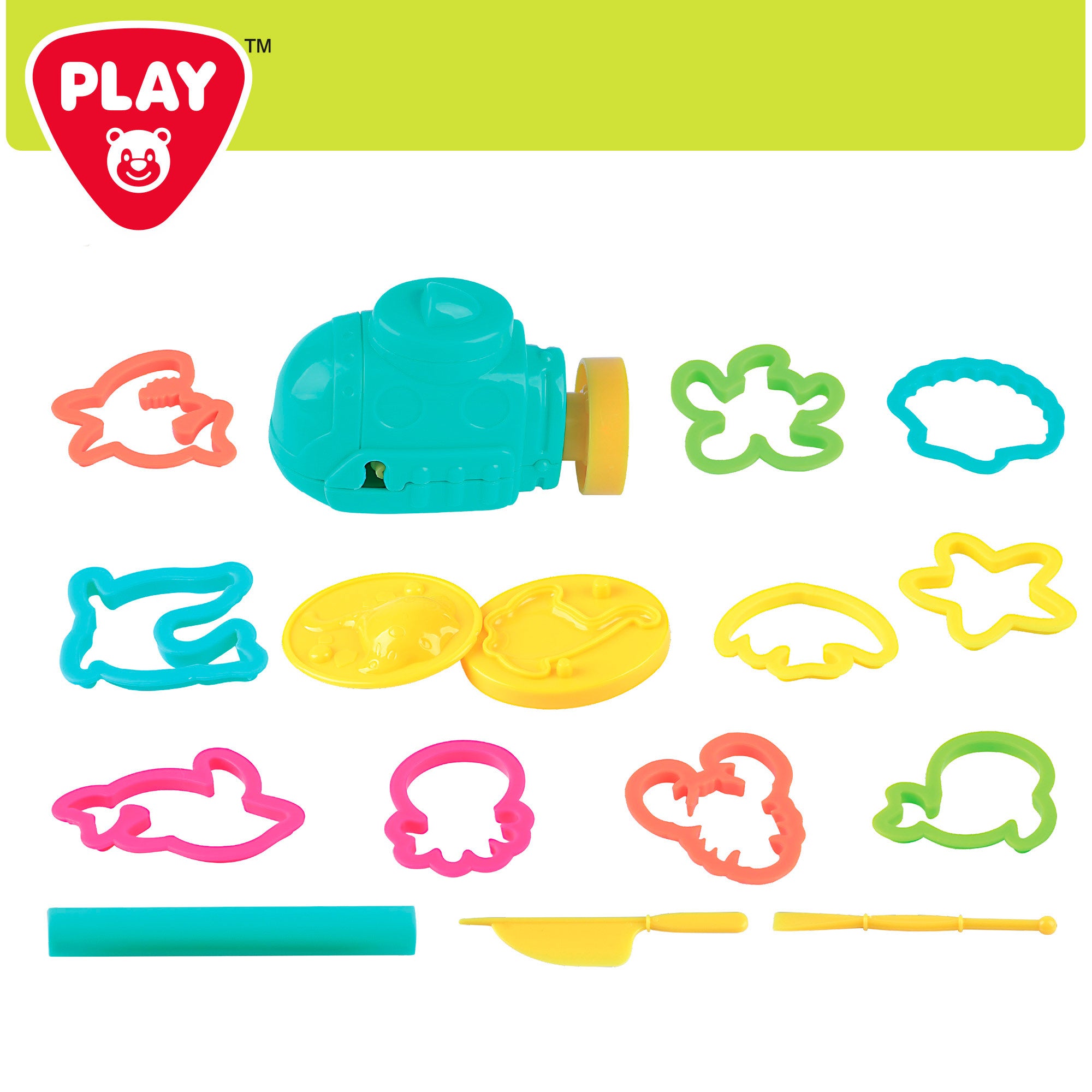 PLAY Juego de plastilina criaturas marinas con moldes y accesorios
