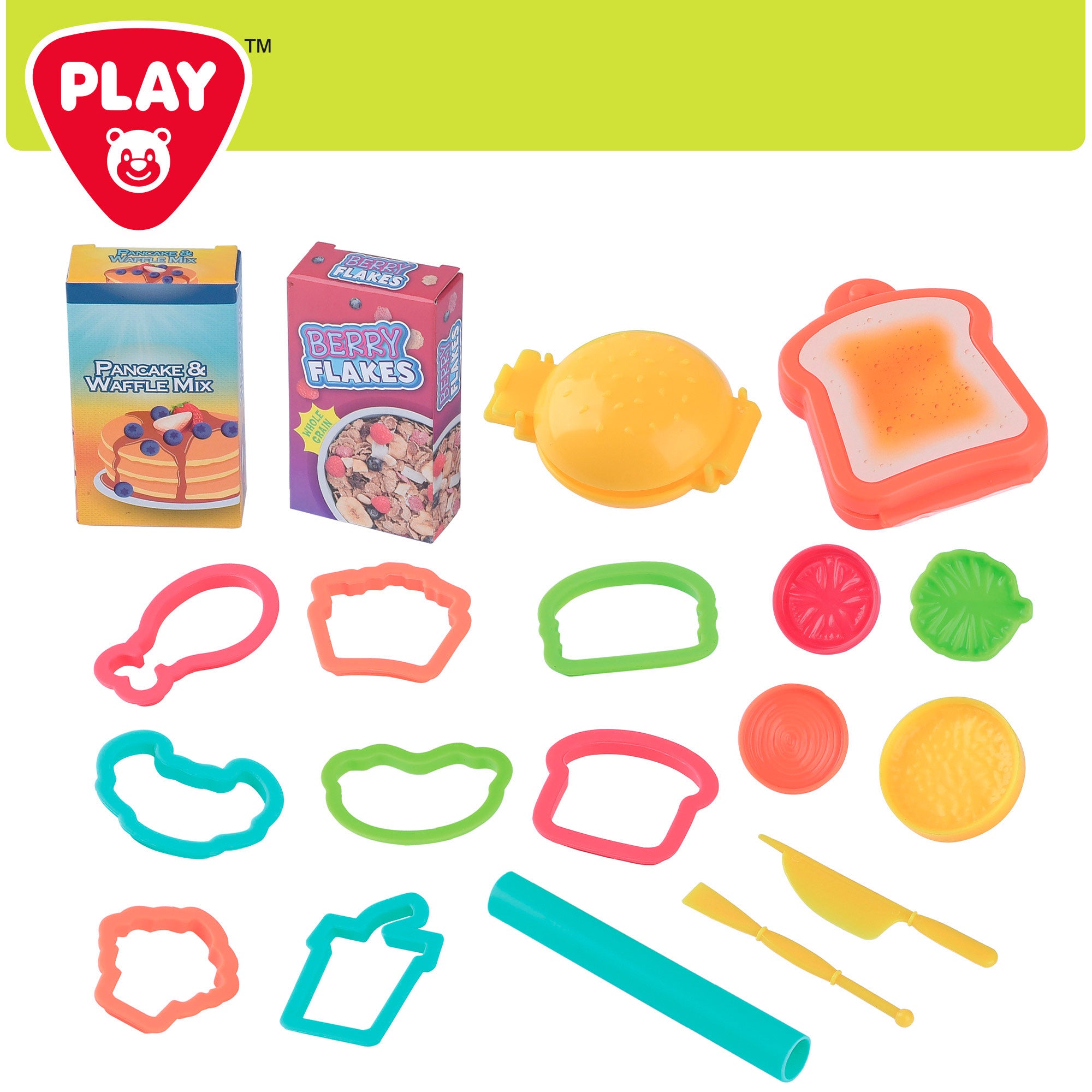 PLAY Juego de plastilina comida con moldes y accesorios