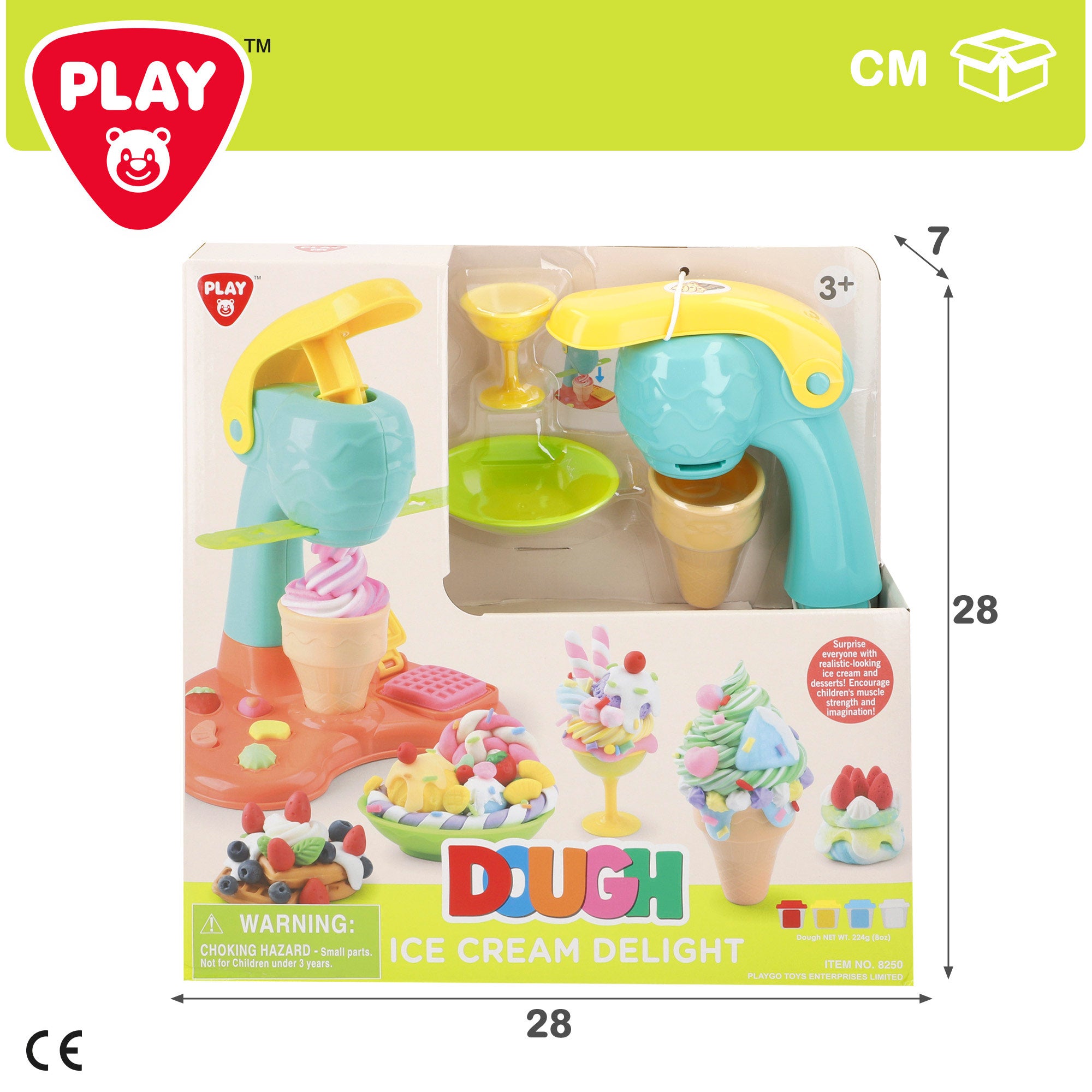 PLAY Juego de plastilina máquina de helados con moldes y accesorios