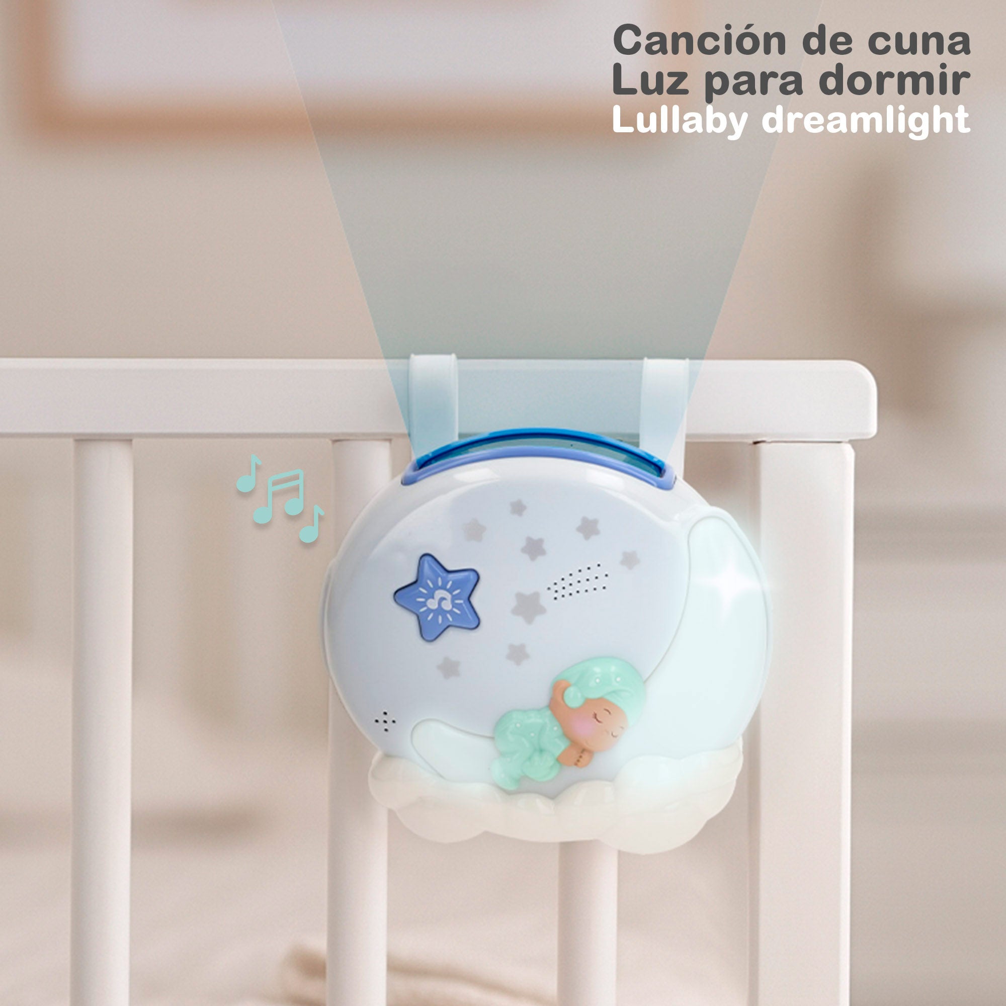 Projetor de Berço PLAY com Luzes e Estrelas Musicais