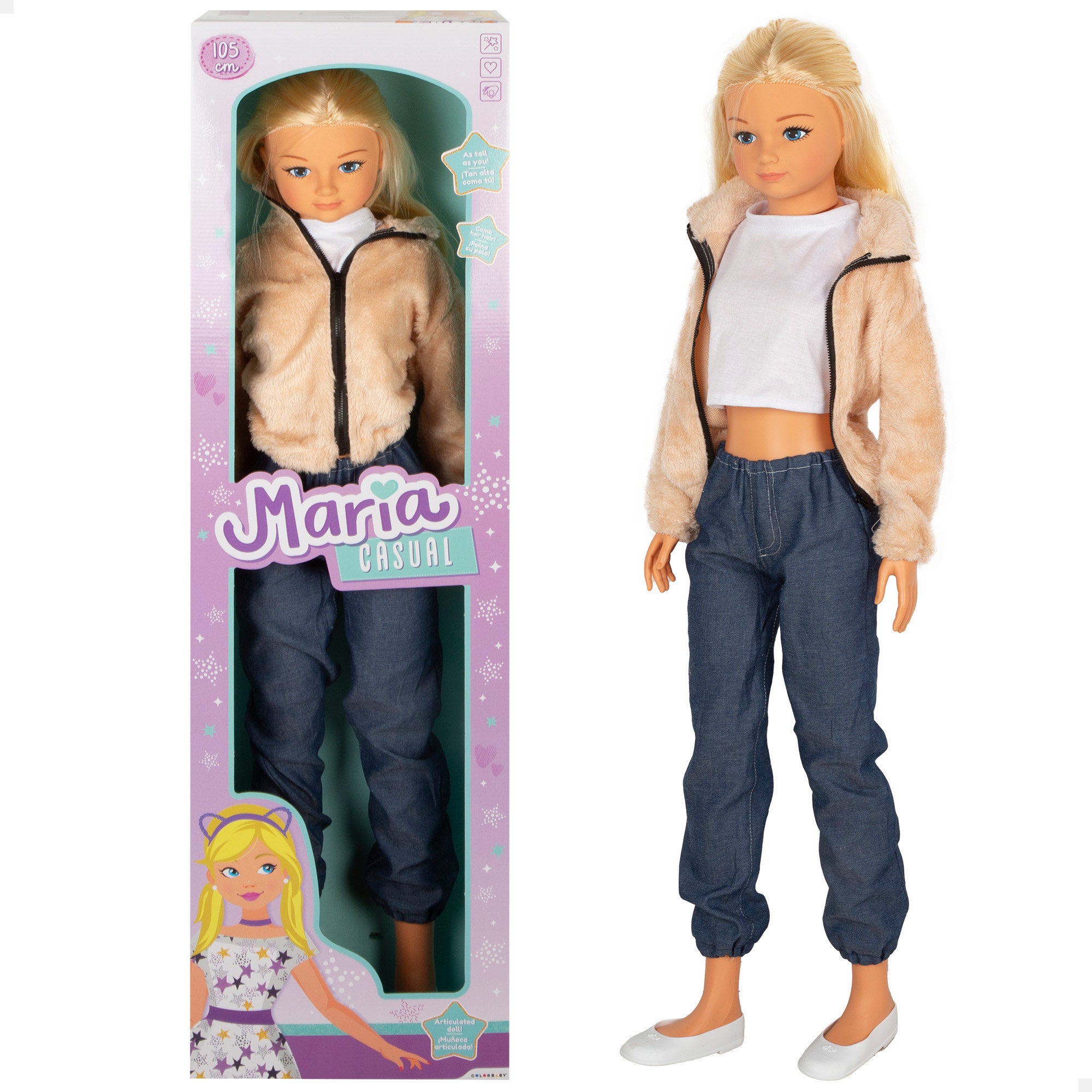 Muñeca grande Jeans 105 cm Maria Casual