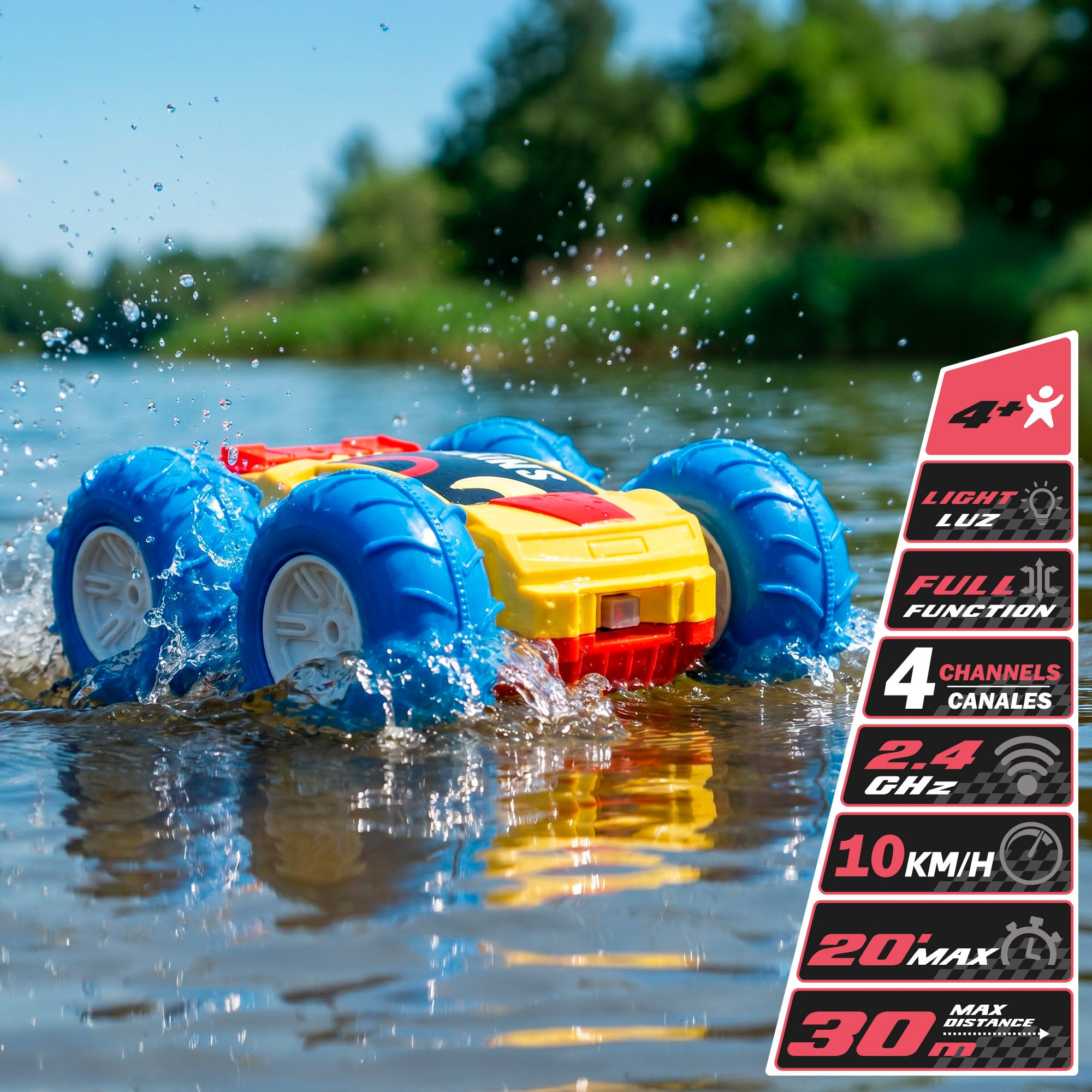 Coche teledirigido anfibio 15x15x6 cm Speed&Go