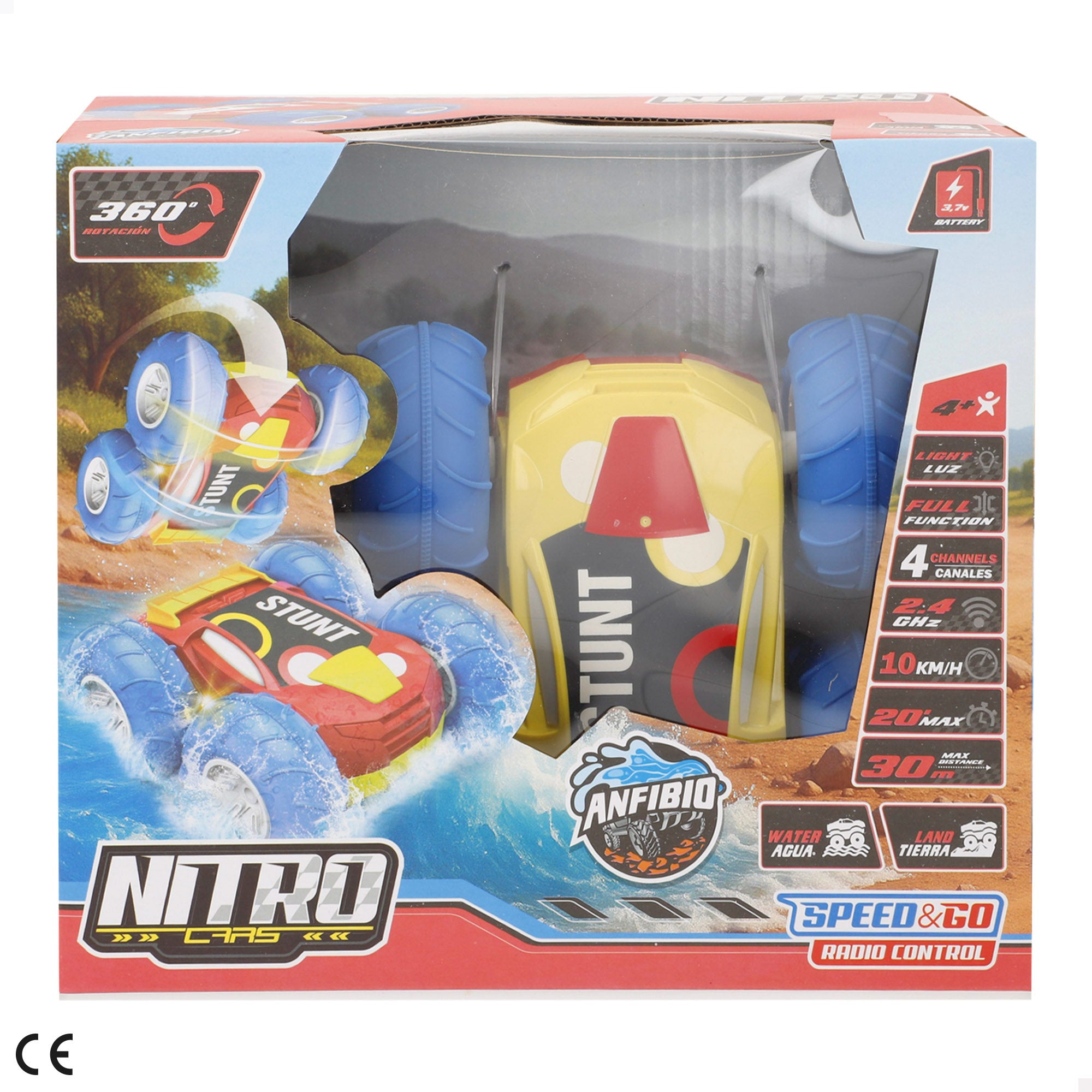 Coche teledirigido anfibio 15x15x6 cm Speed&Go