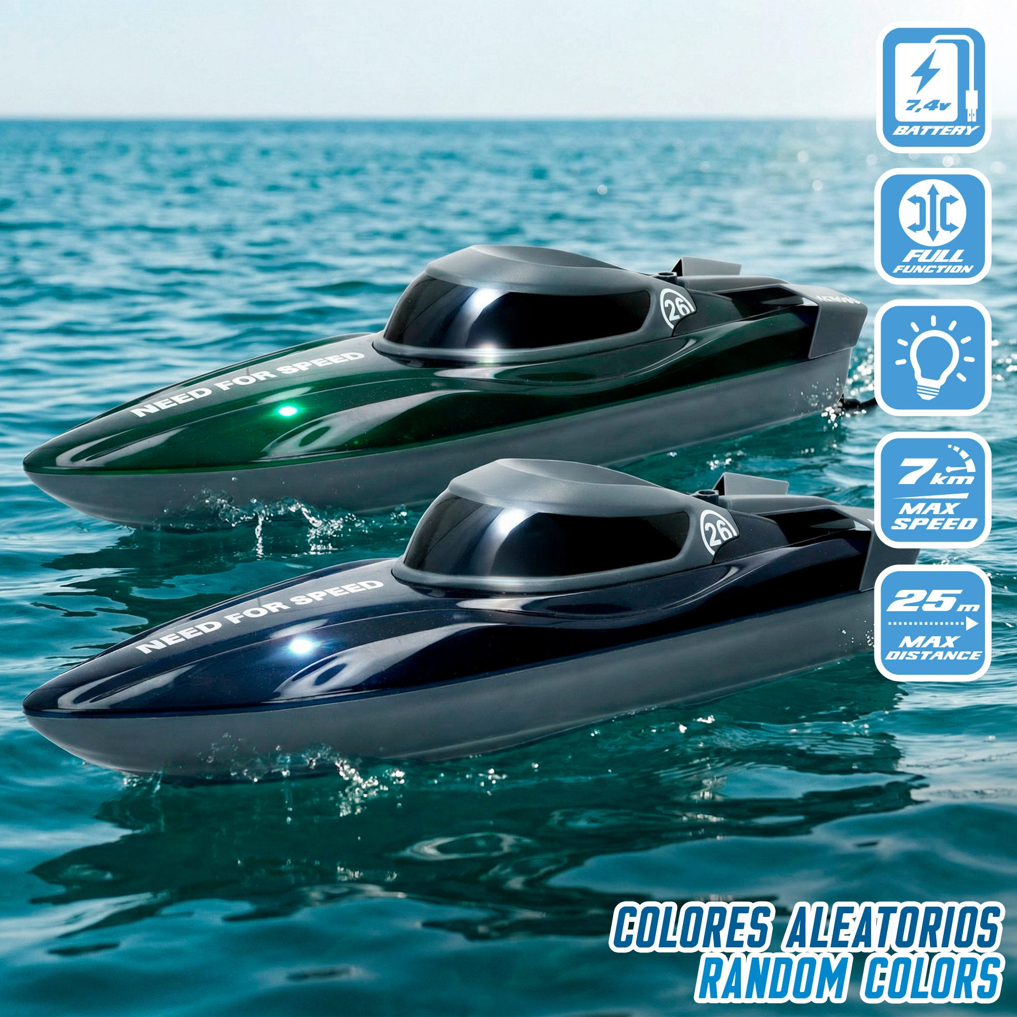 Lancha de juguete teledirigida giros 360º Speed & Go