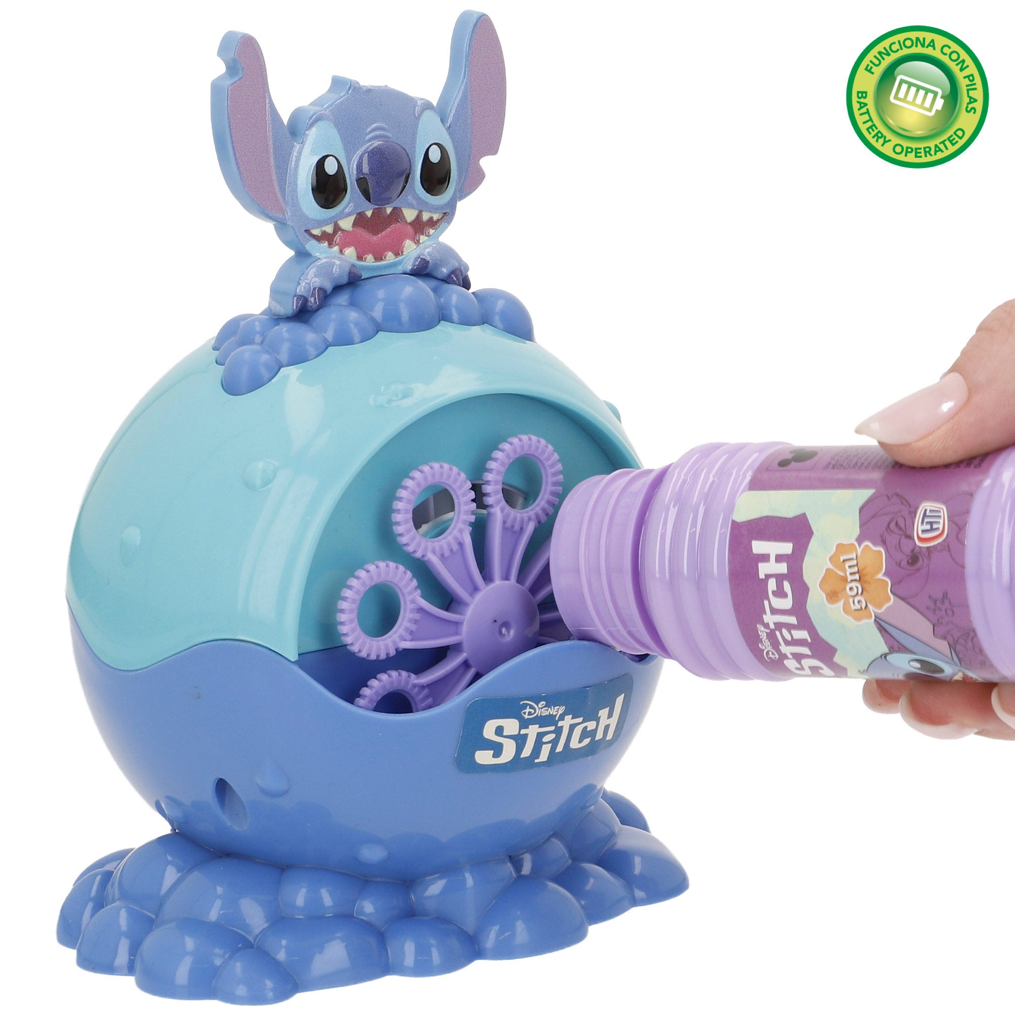 Stitch Máquina de pompas de jabón eléctrica 59 ml