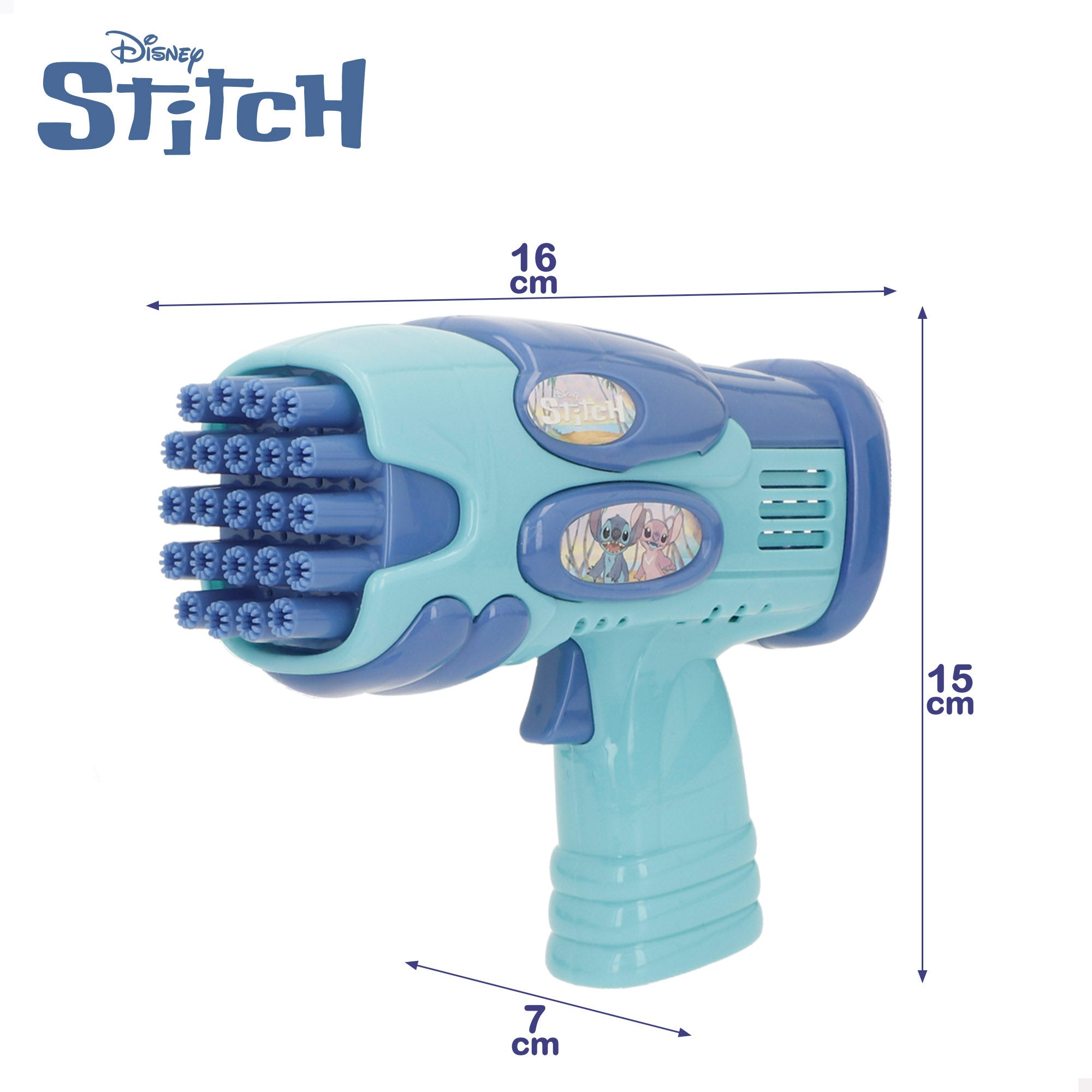 Stitch Pistola de pompas de jabón eléctrica 59 ml