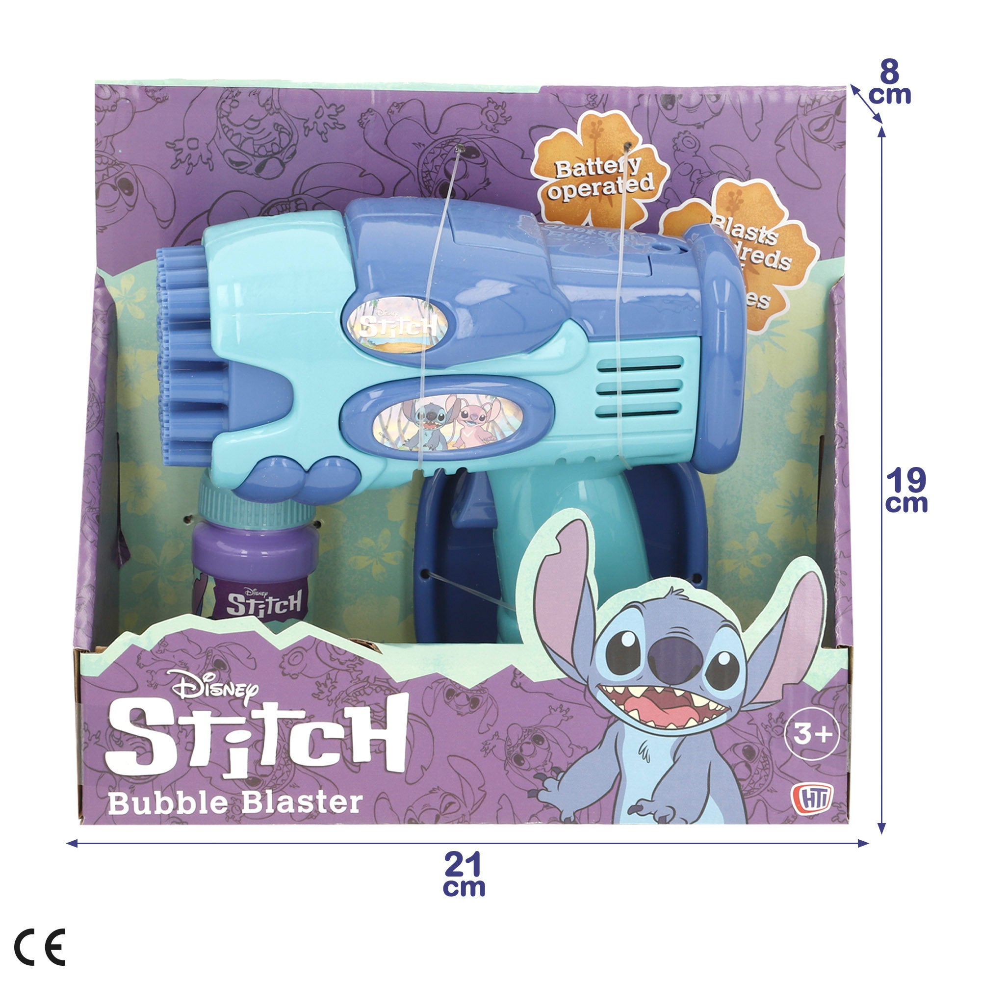 Stitch Pistola de pompas de jabón eléctrica 59 ml