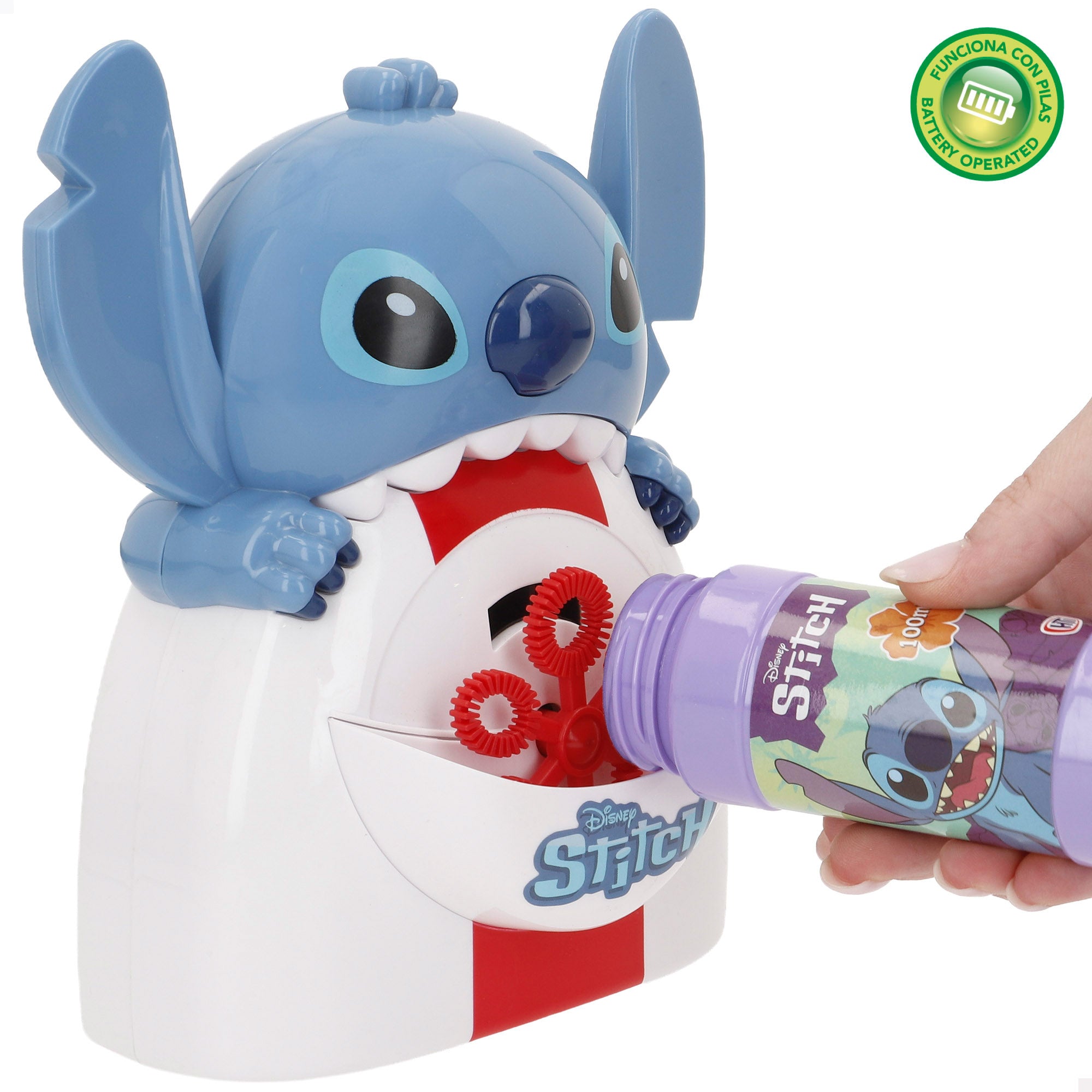 Stitch Máquina de pompas de jabón eléctrica 100 ml