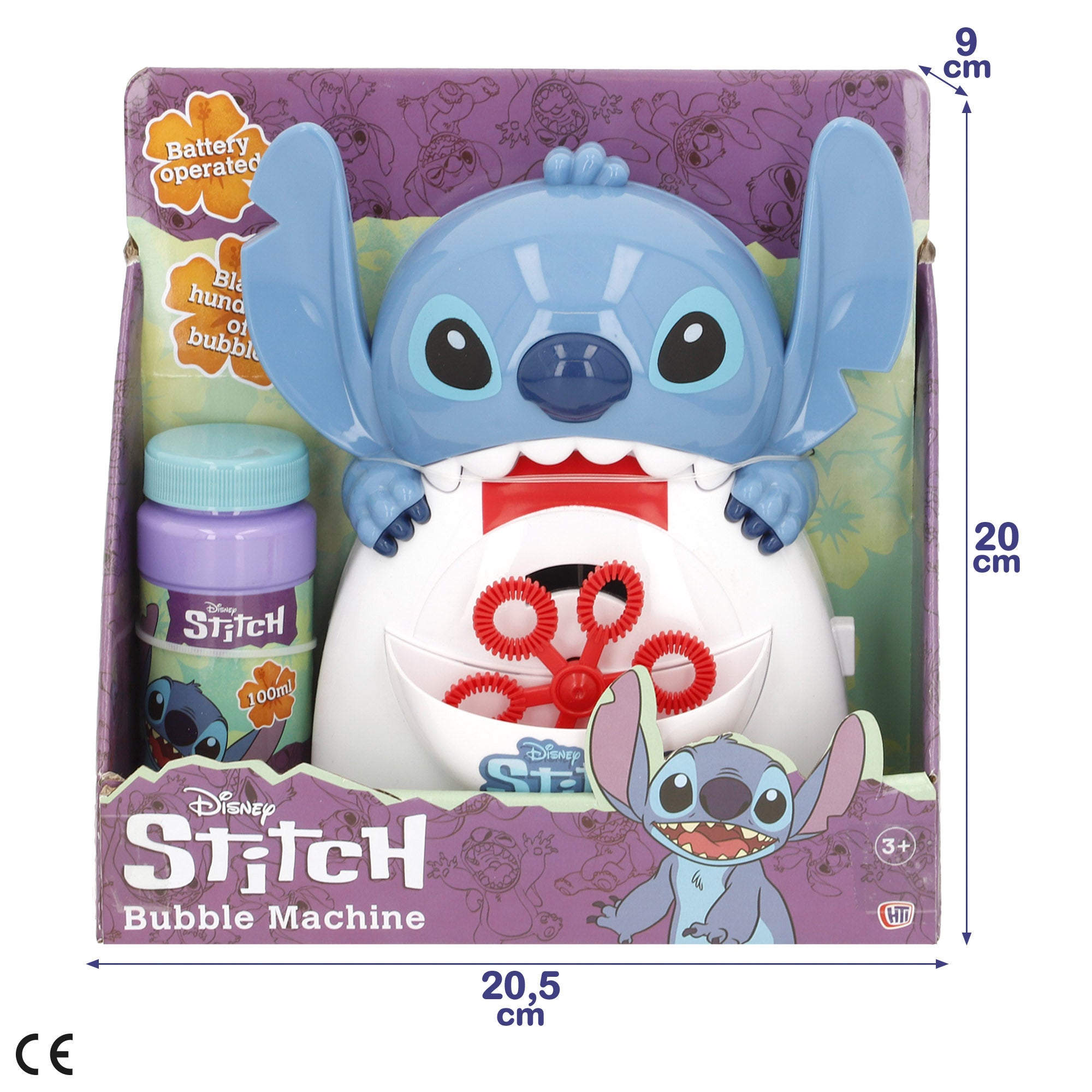 Stitch Máquina de pompas de jabón eléctrica 100 ml