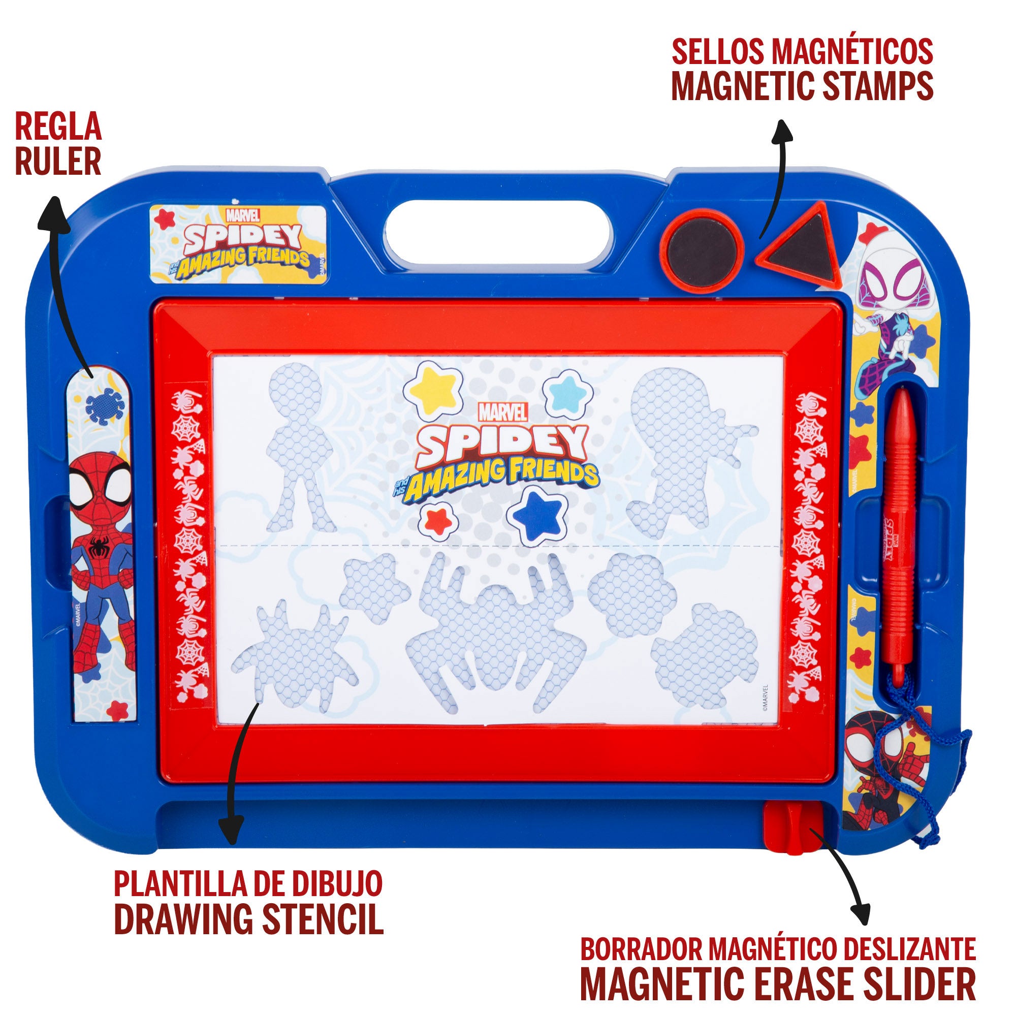 Spidey Set 2 pizarras magnéticas + 3 años