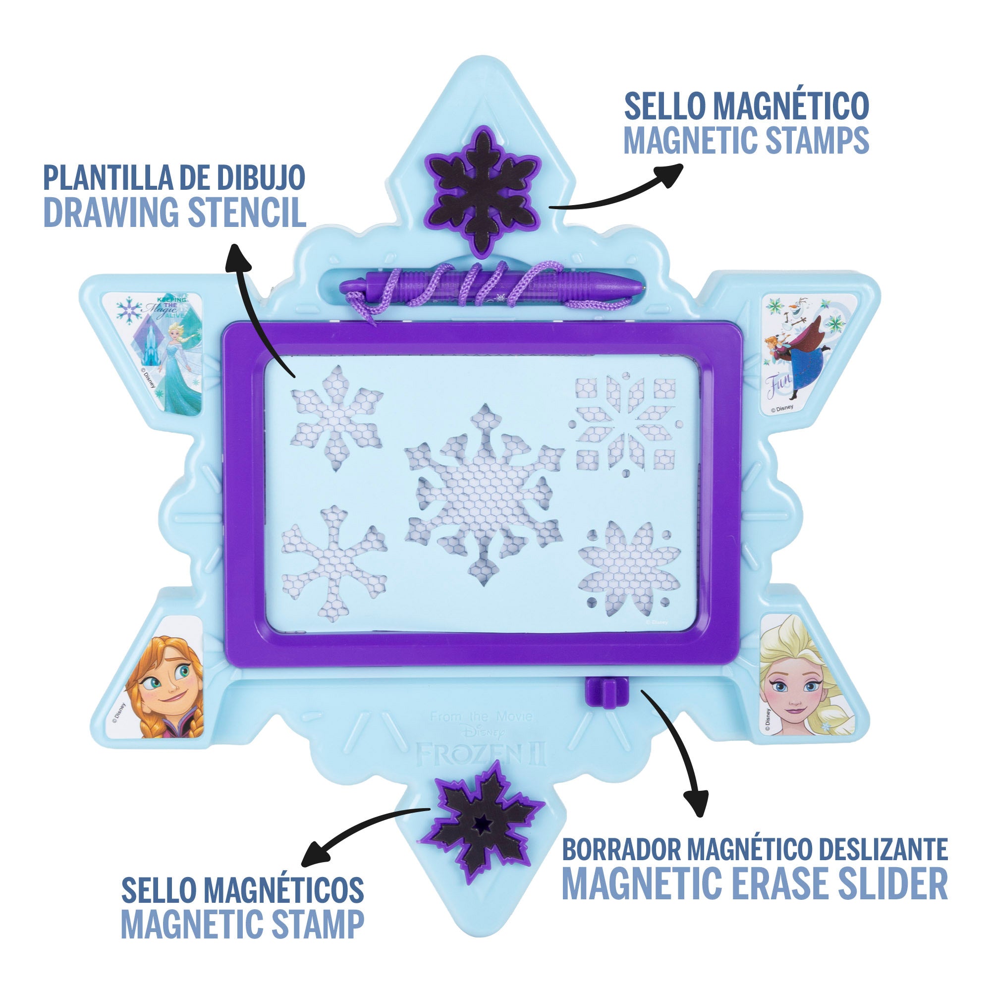 Frozen Pizarra magnética copo de nieve + 3 años