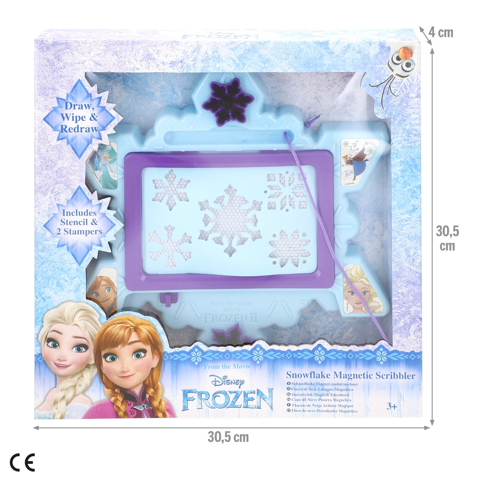 Frozen Pizarra magnética copo de nieve + 3 años