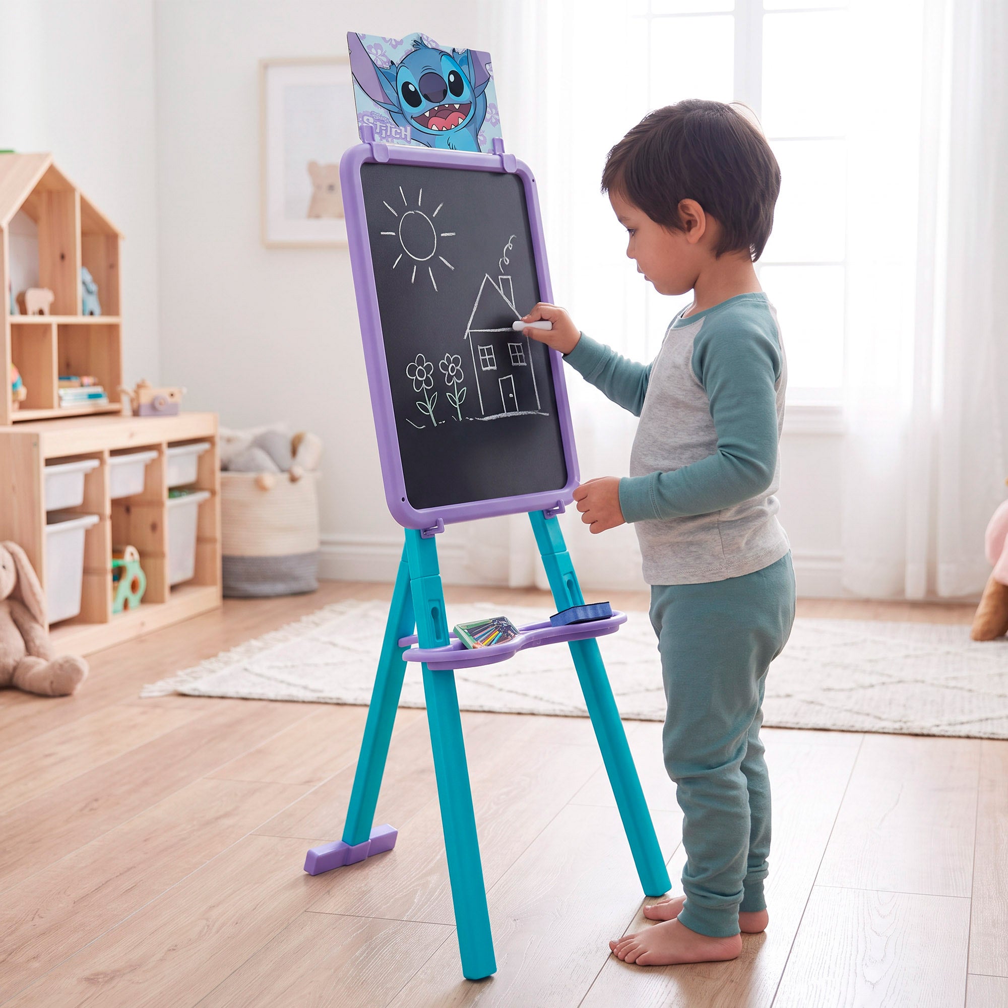 Stitch Pizarra 2 en 1 doble cara con caballete + 3 años