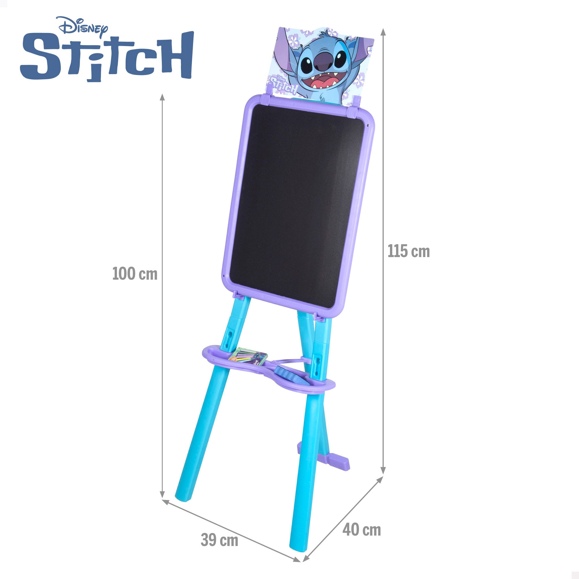 Stitch Pizarra 2 en 1 doble cara con caballete + 3 años
