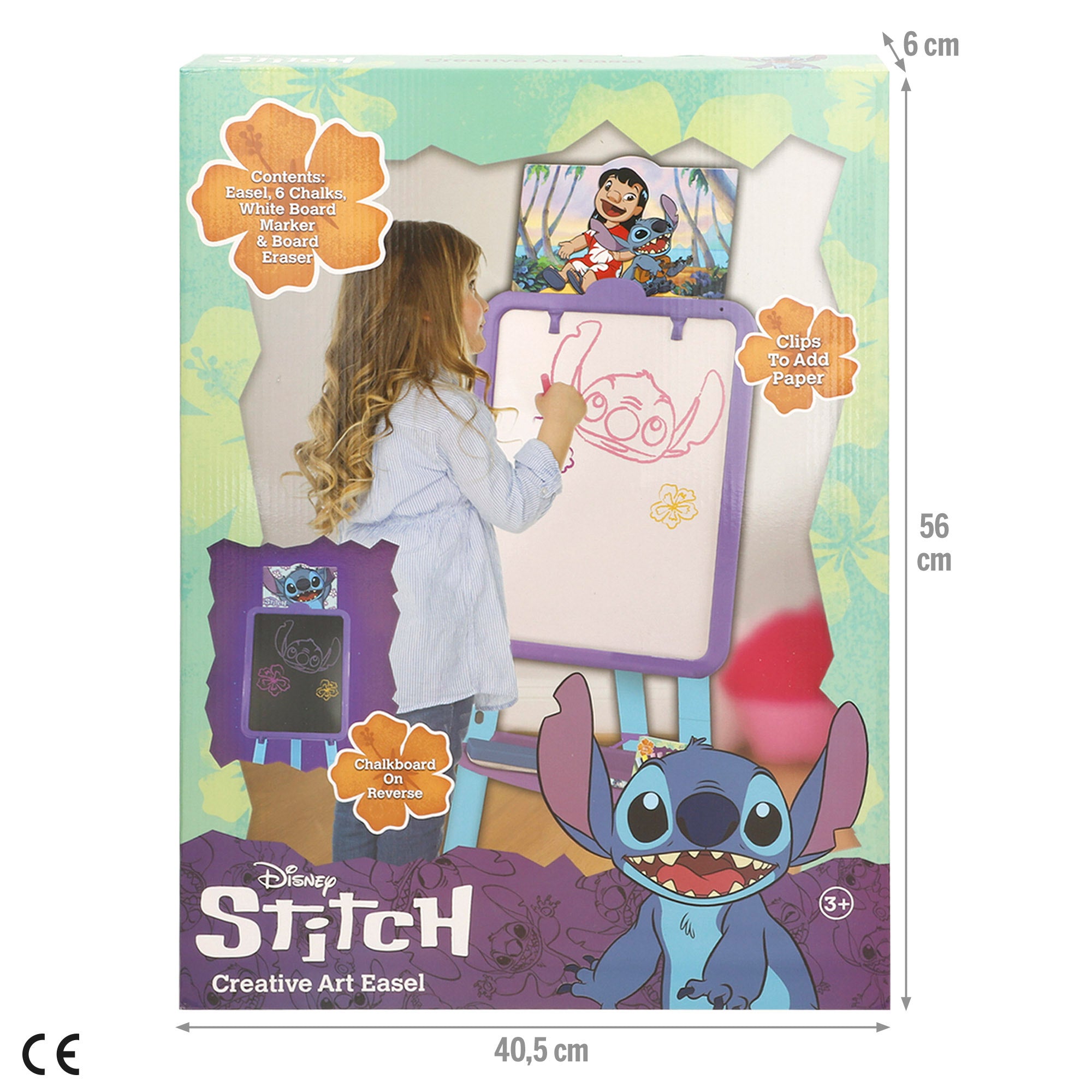 Stitch Pizarra 2 en 1 doble cara con caballete + 3 años