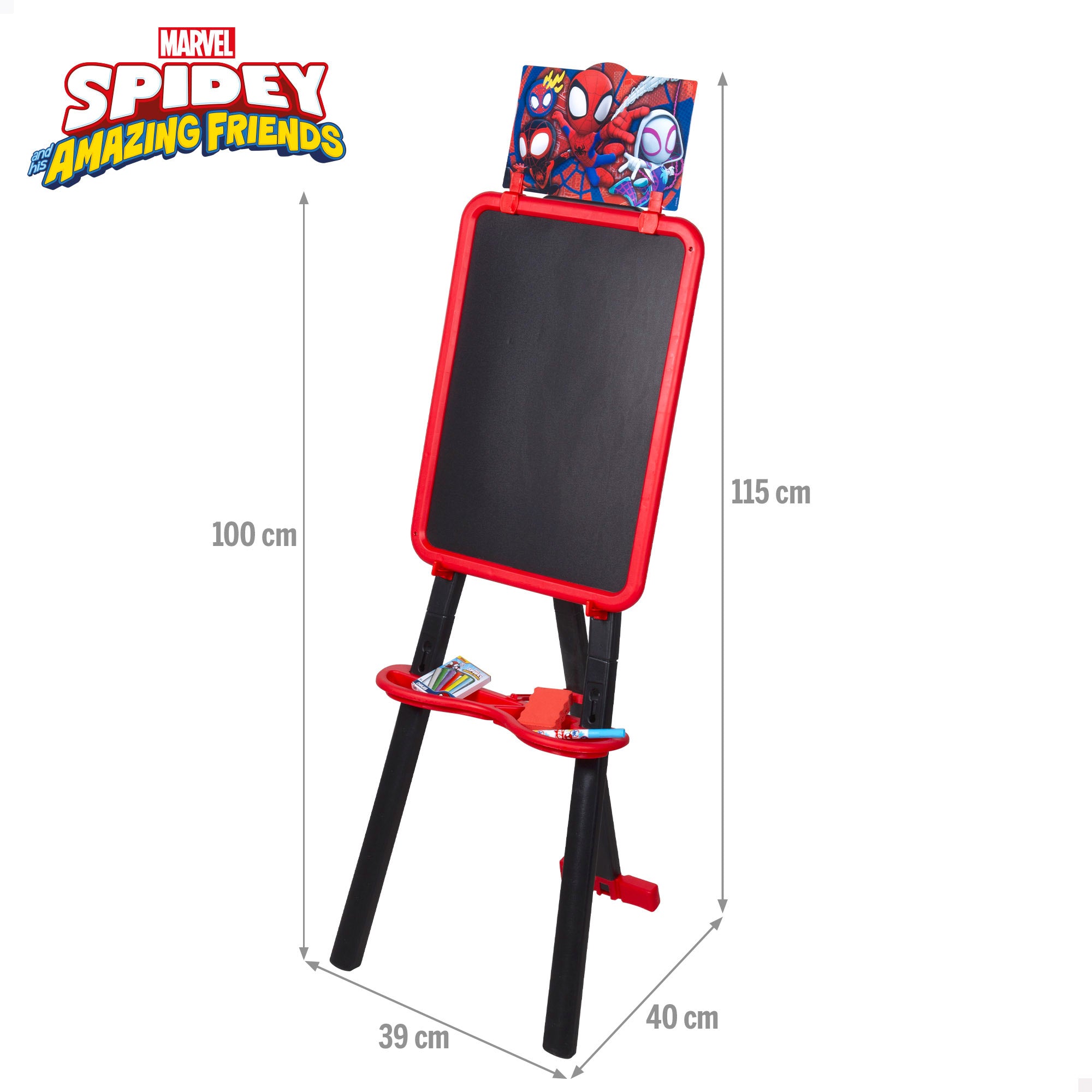 Spidey Pizarra 2 en 1 doble cara con caballete + 3 años