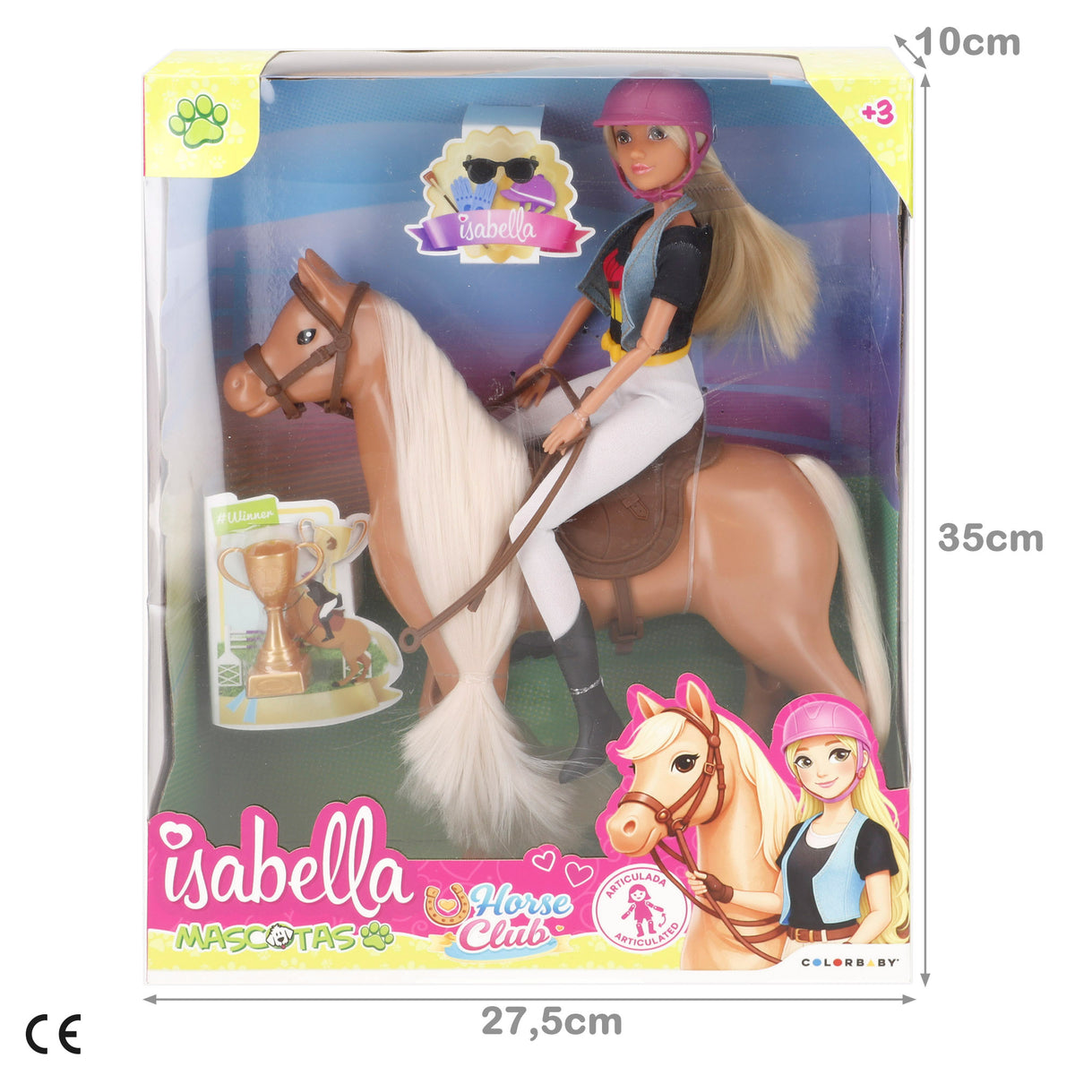 Muñeca 30 cm amazona + 3 años Isabella