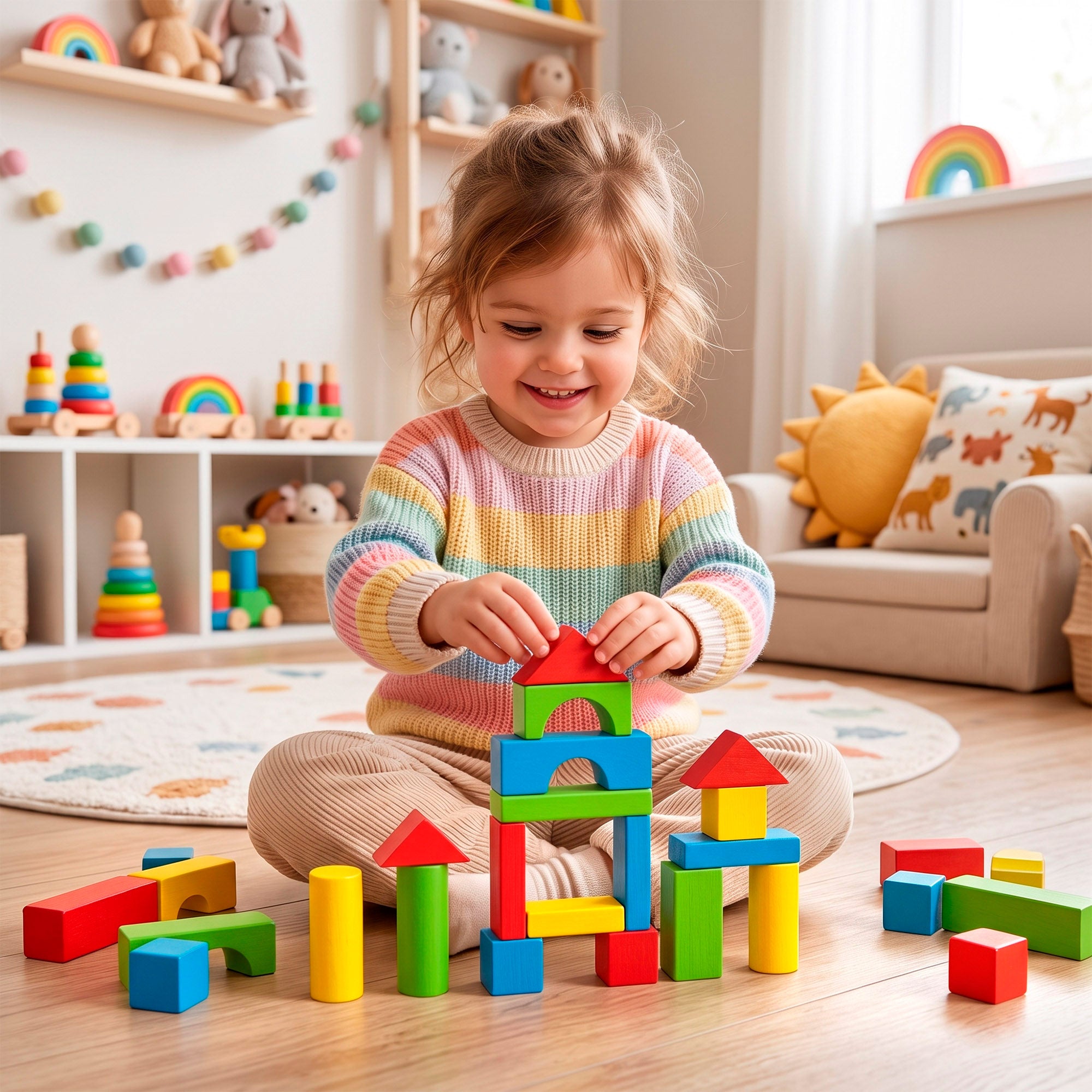 WOOMAX Cubo 100 bloque madera +18 meses