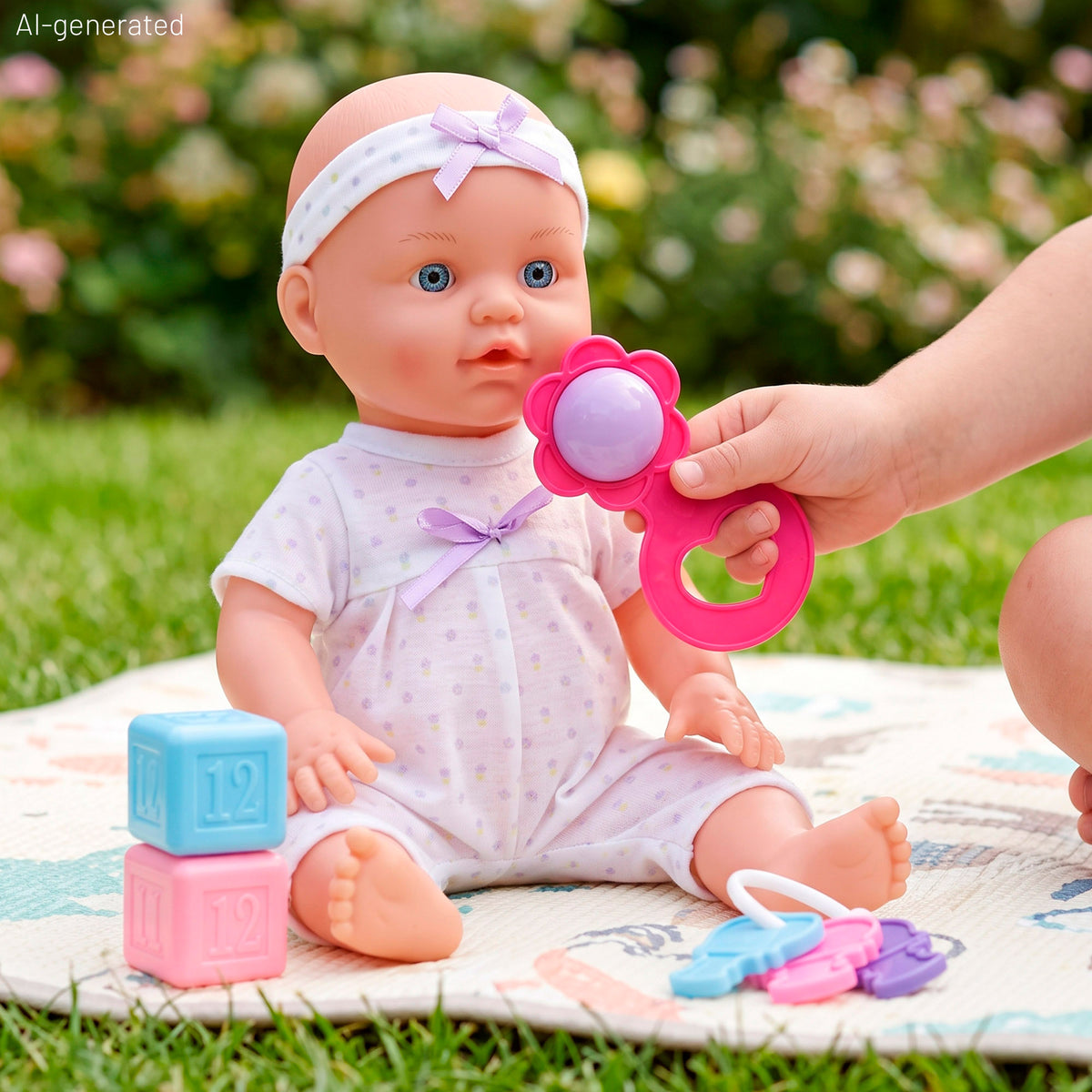 Boneca bebé 32 cm com acessórios + 24 meses Colorbaby's