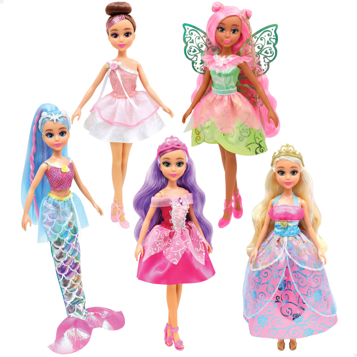 Set 5 muñecas fantasía 30 cm + 3 años Dreameez