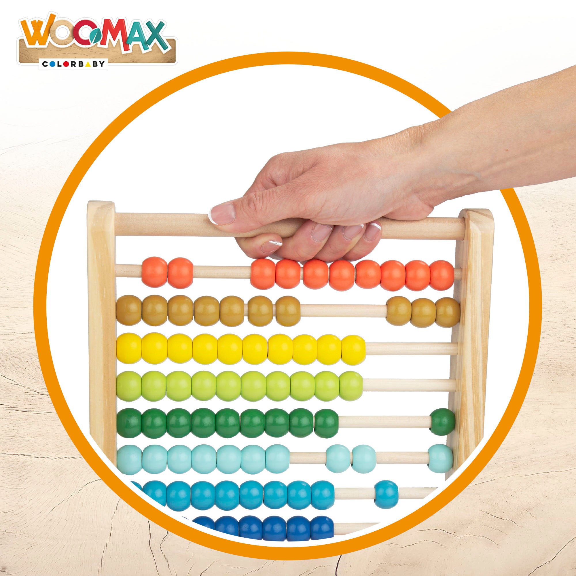 WOOMAX Ábaco de madera multicolor