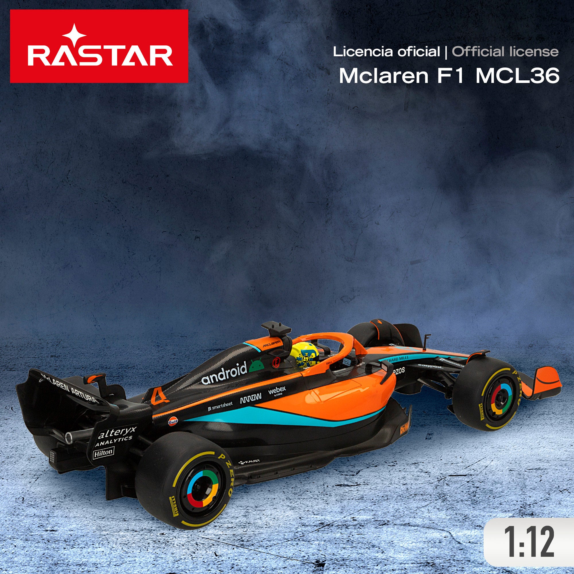 RASTAR Coche teledirigido F1 2022 McLaren MCL36 1:12