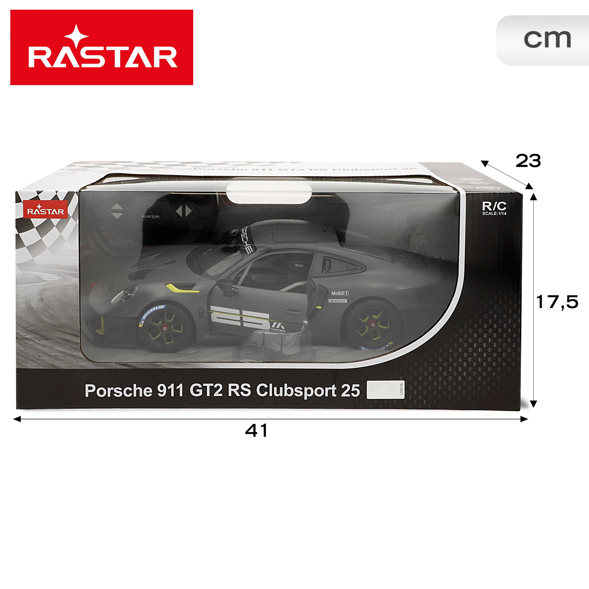 RASTAR Carro Telecomandado Porsche 911 GT2 RS Clubsport 25 1:14 com Luzes