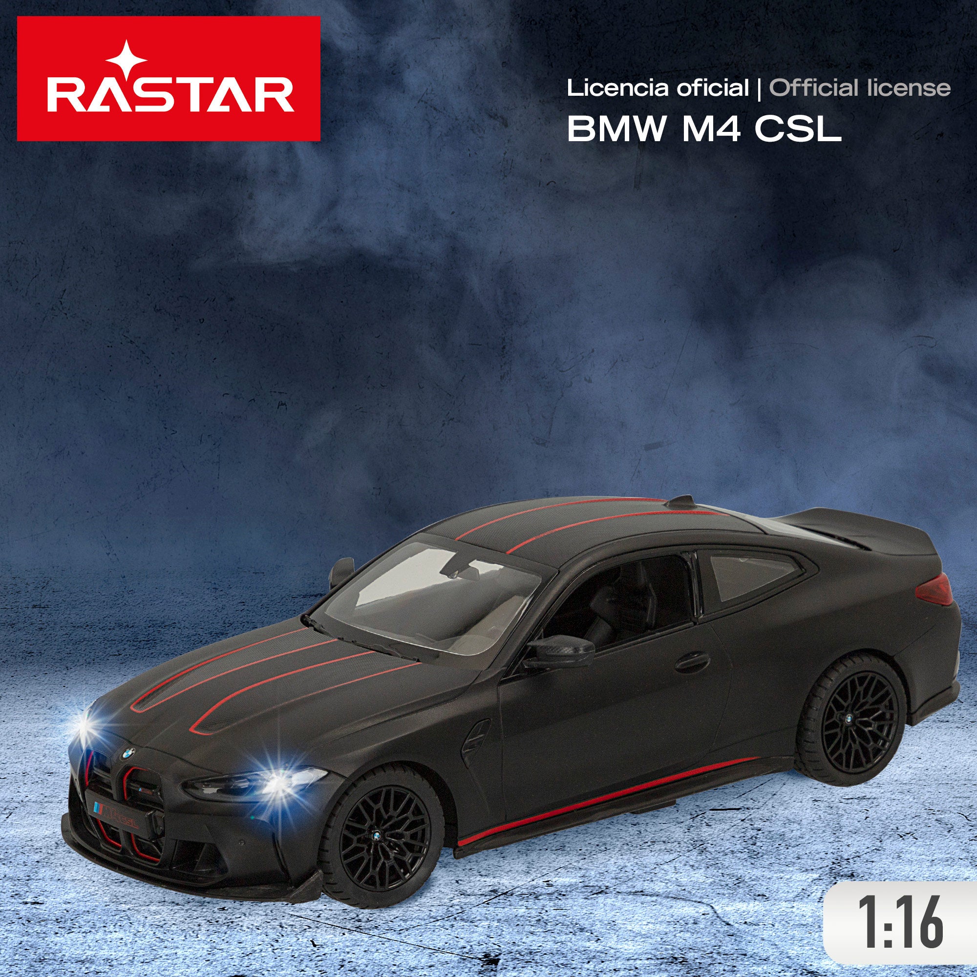 RASTAR Coche teledirigido BMW M4 CSL 1:16 con luz