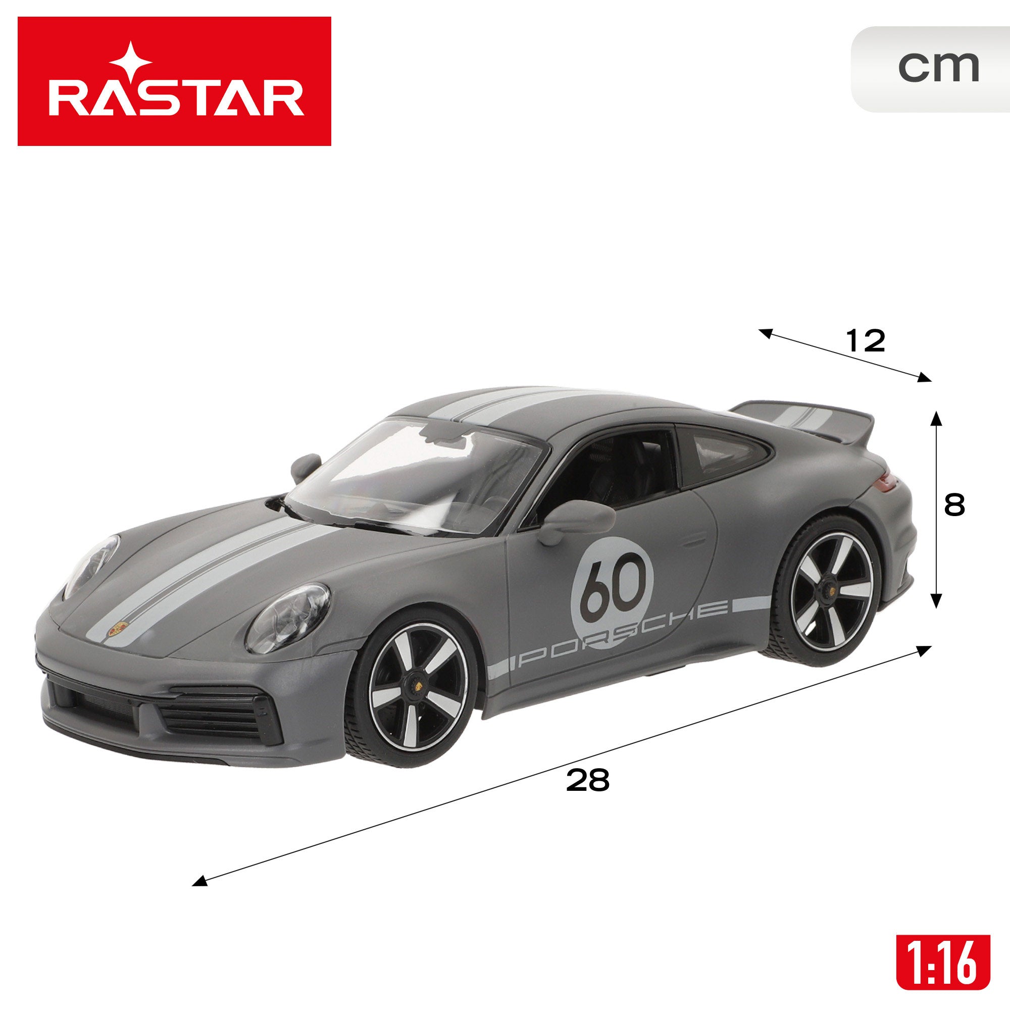 RASTAR Coche teledirigido Porsche 911 Sport Classic 1:16 con luz