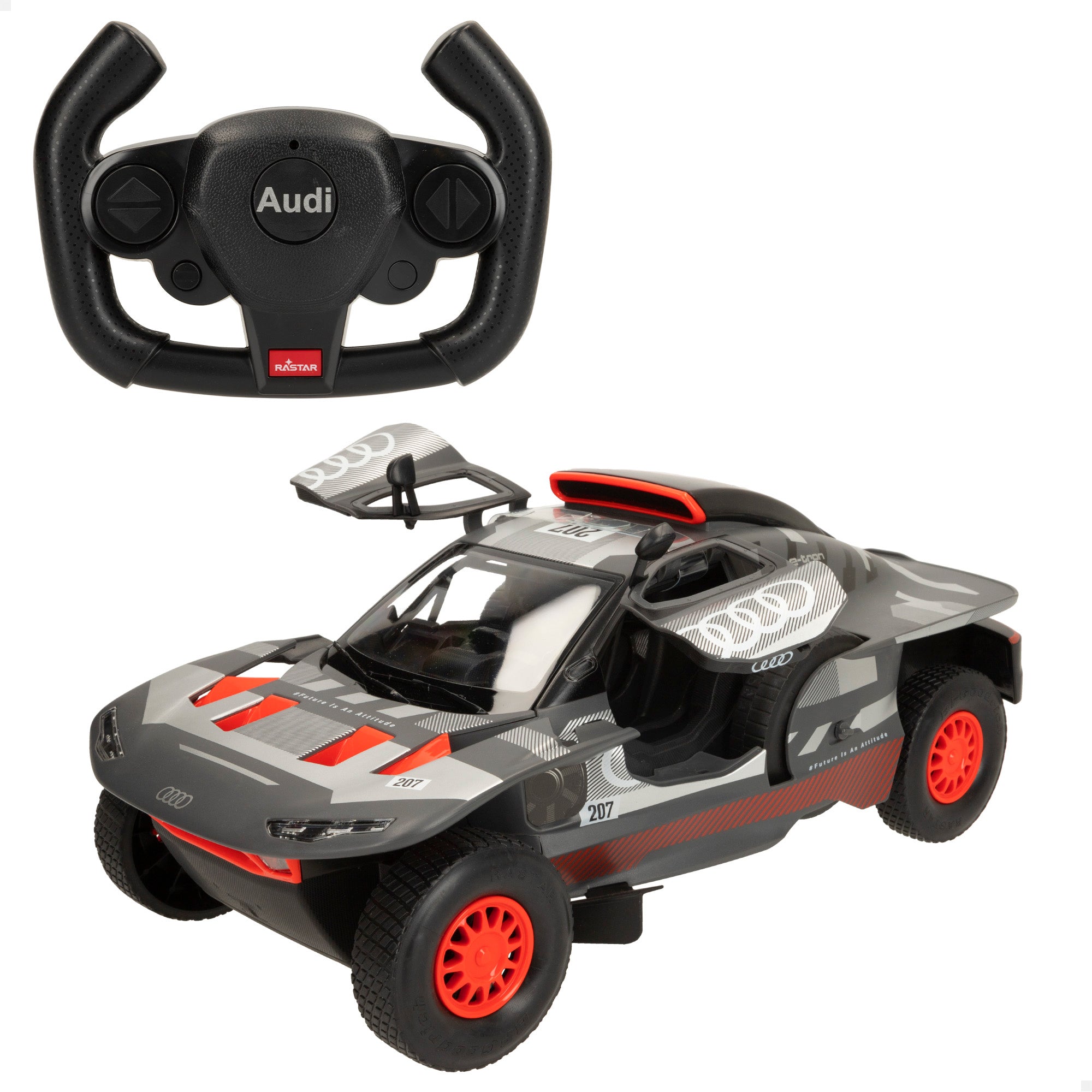 RASTAR Coche teledirigido oficial ganador Dakar '24 Audi RS Q e-tron E2 Sainz 1:14