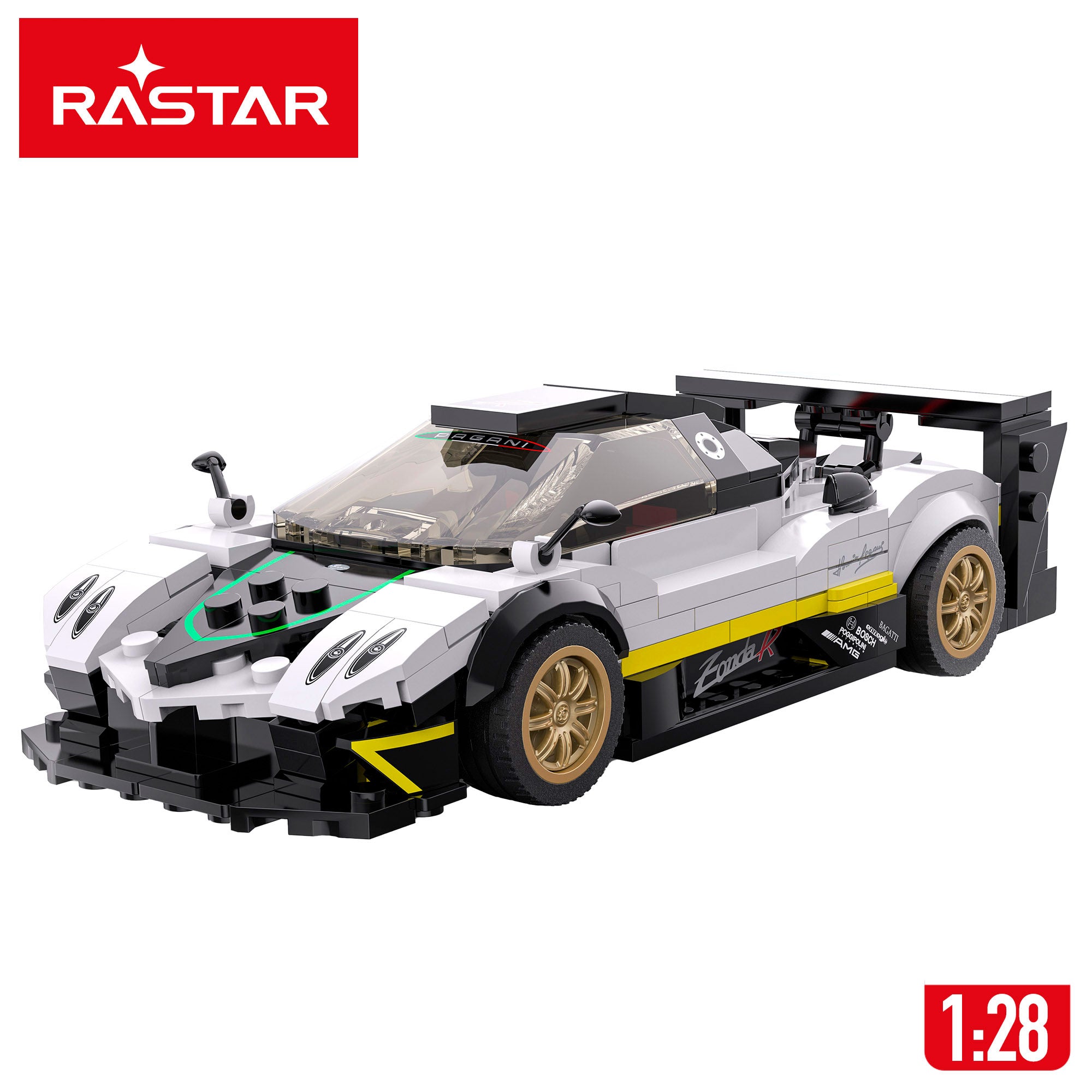 RASTAR Maqueta de coche para montar Pagani Zonda R 387 piezas 1:28