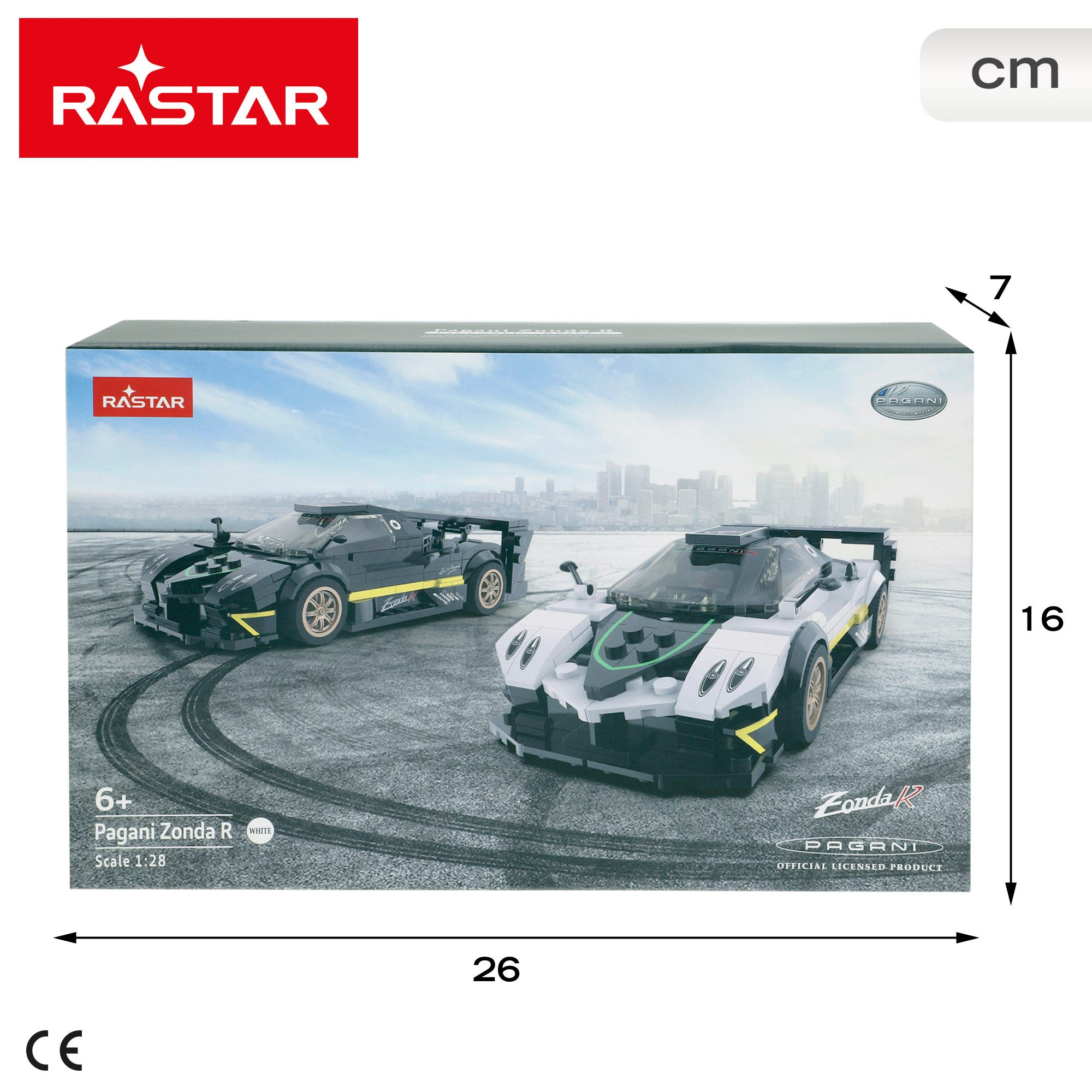 RASTAR Maqueta de coche para montar Pagani Zonda R 387 piezas 1:28
