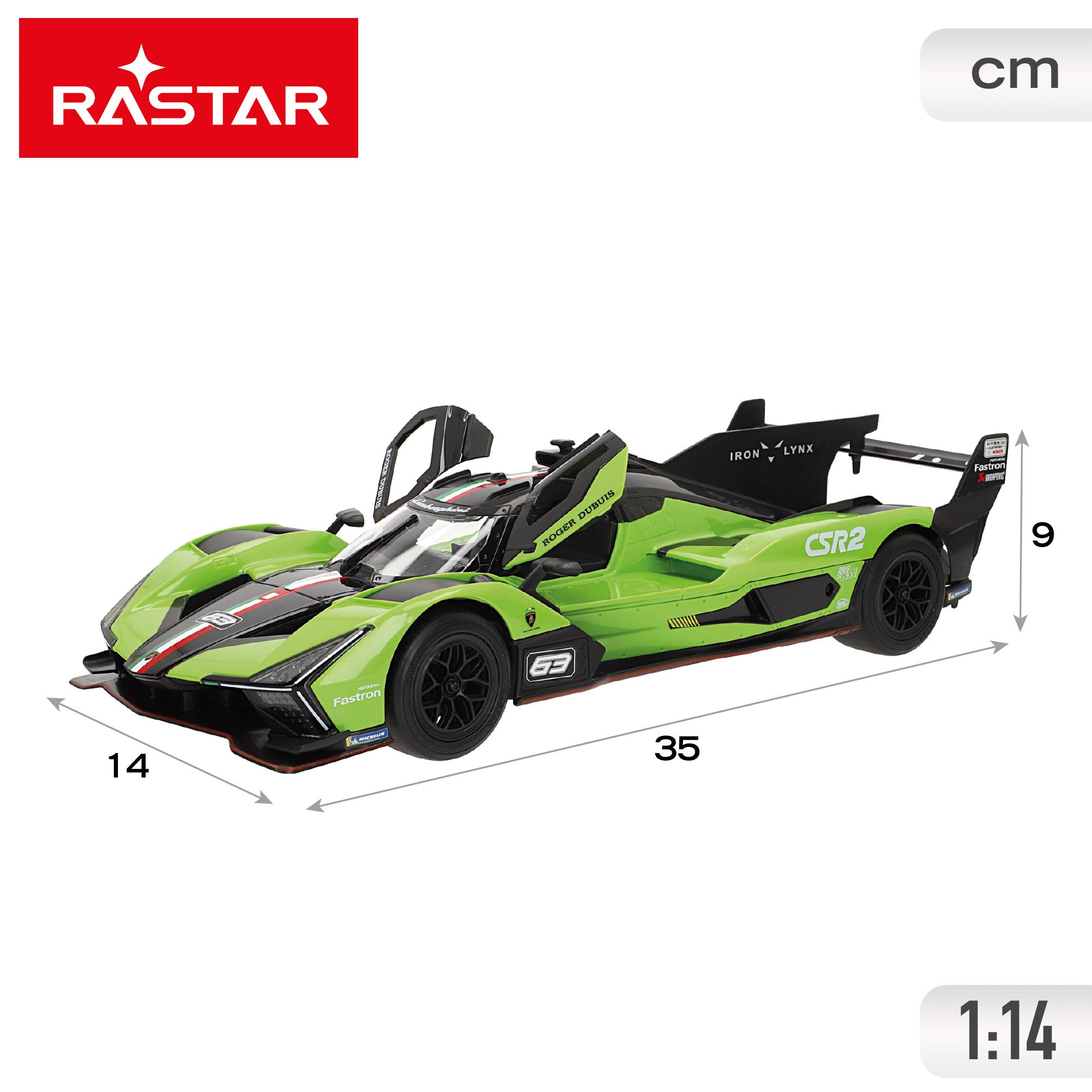 Carro telecomandado RASTAR Lamborghini SC63 LMDh 1:14