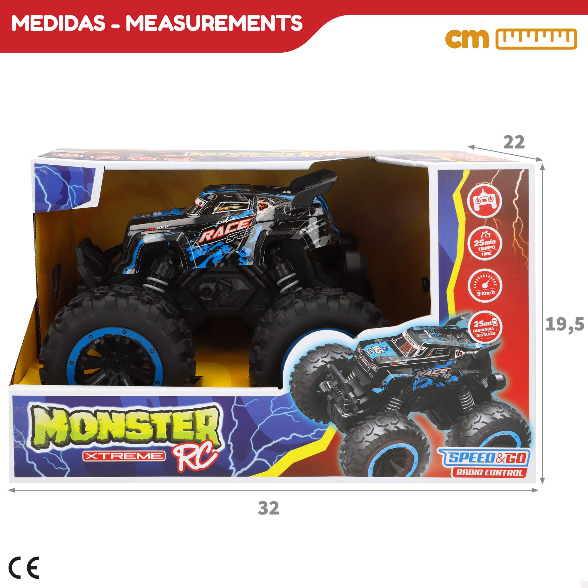 Coche todoterreno teledirigido ruedas grandes alta adherencia 1:16 Speed & Go