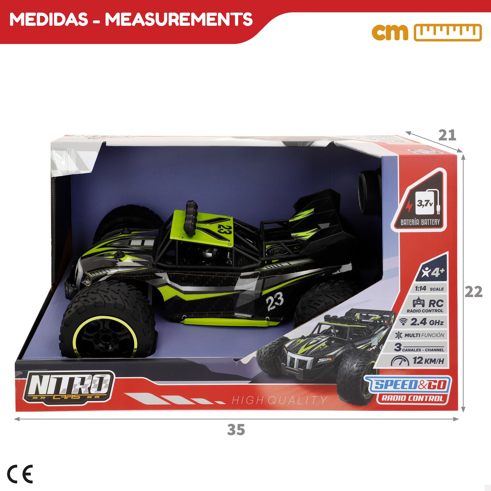 Coche teledirigido radiocontrol buggy todoterreno 1:14 Speed & Go