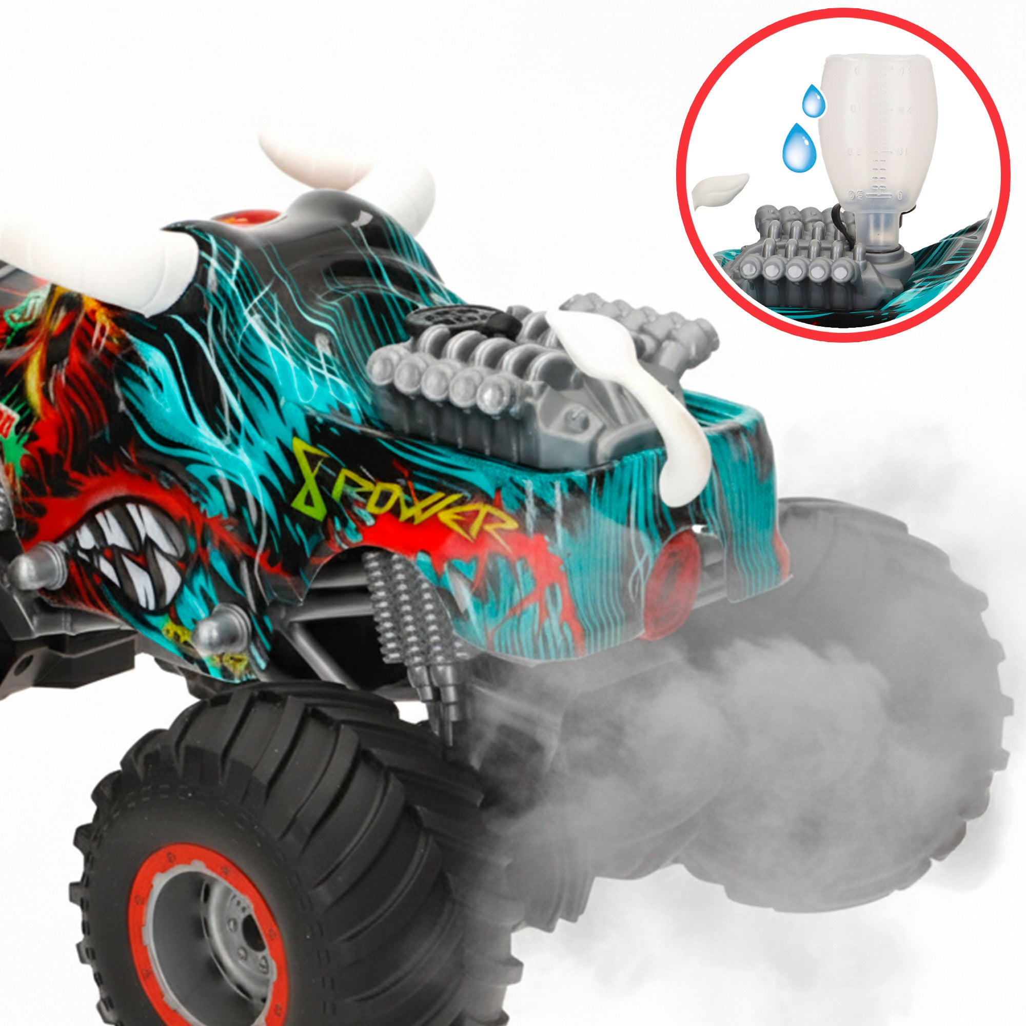 Veículo todo-o-terreno com comando, luzes, sons e fumo, escala 1:16, Speed&amp; Go.