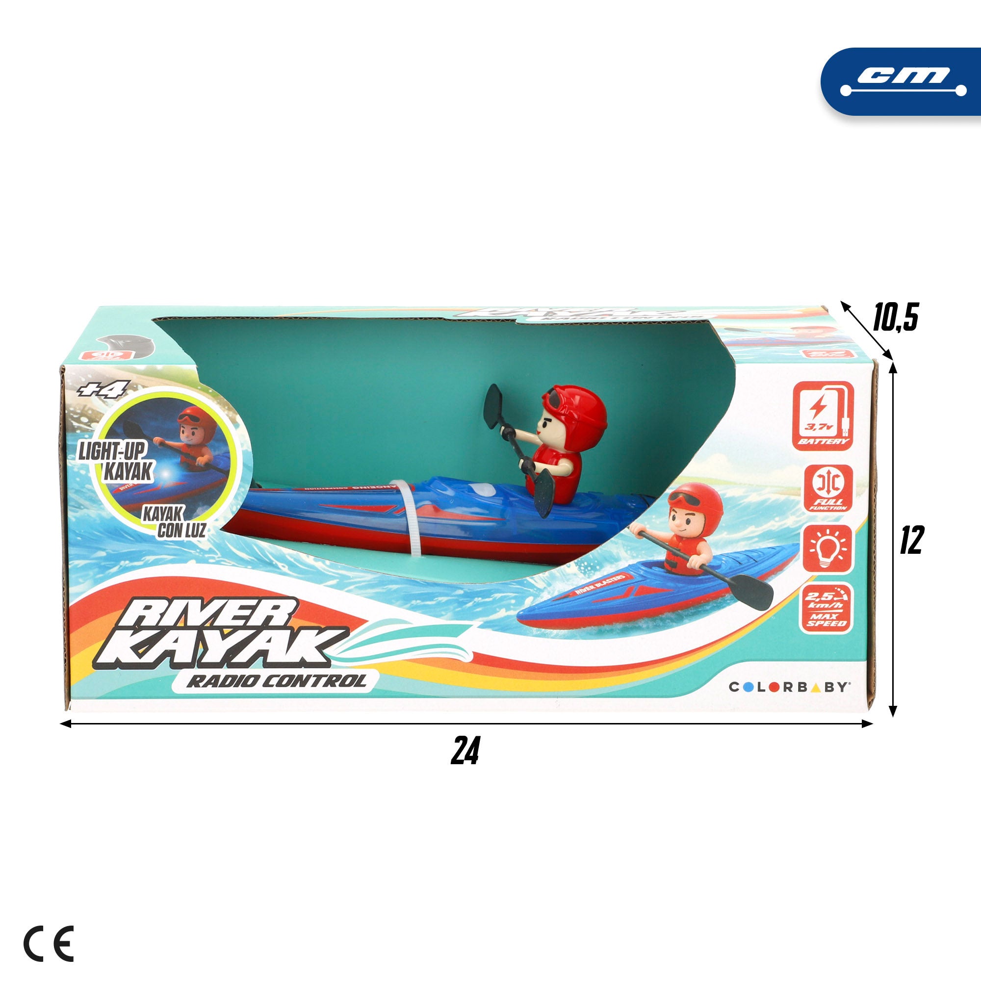 Kayak radiocontrol con figura River Kayak