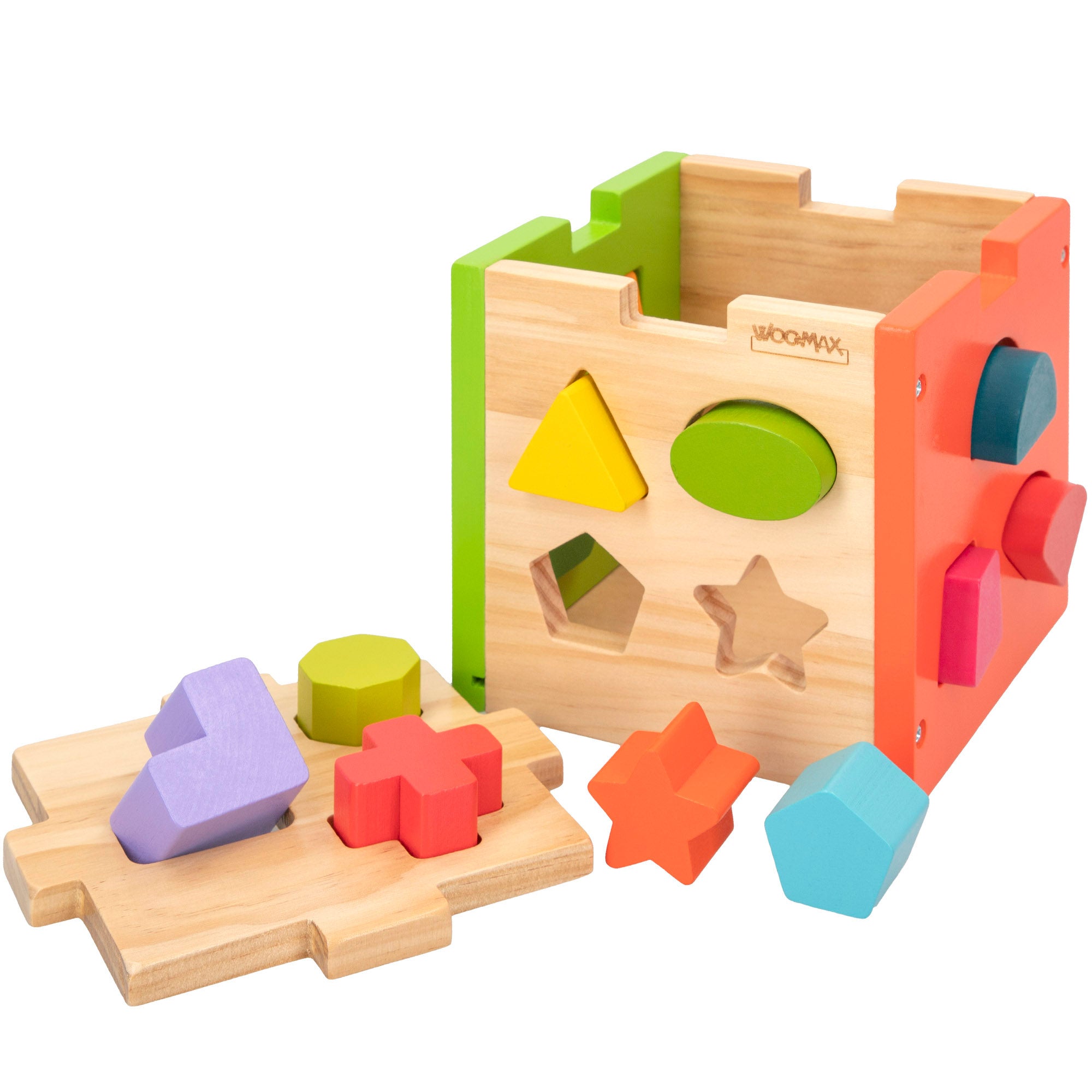 WOOMAX Cubo actividades encajar piezas madera