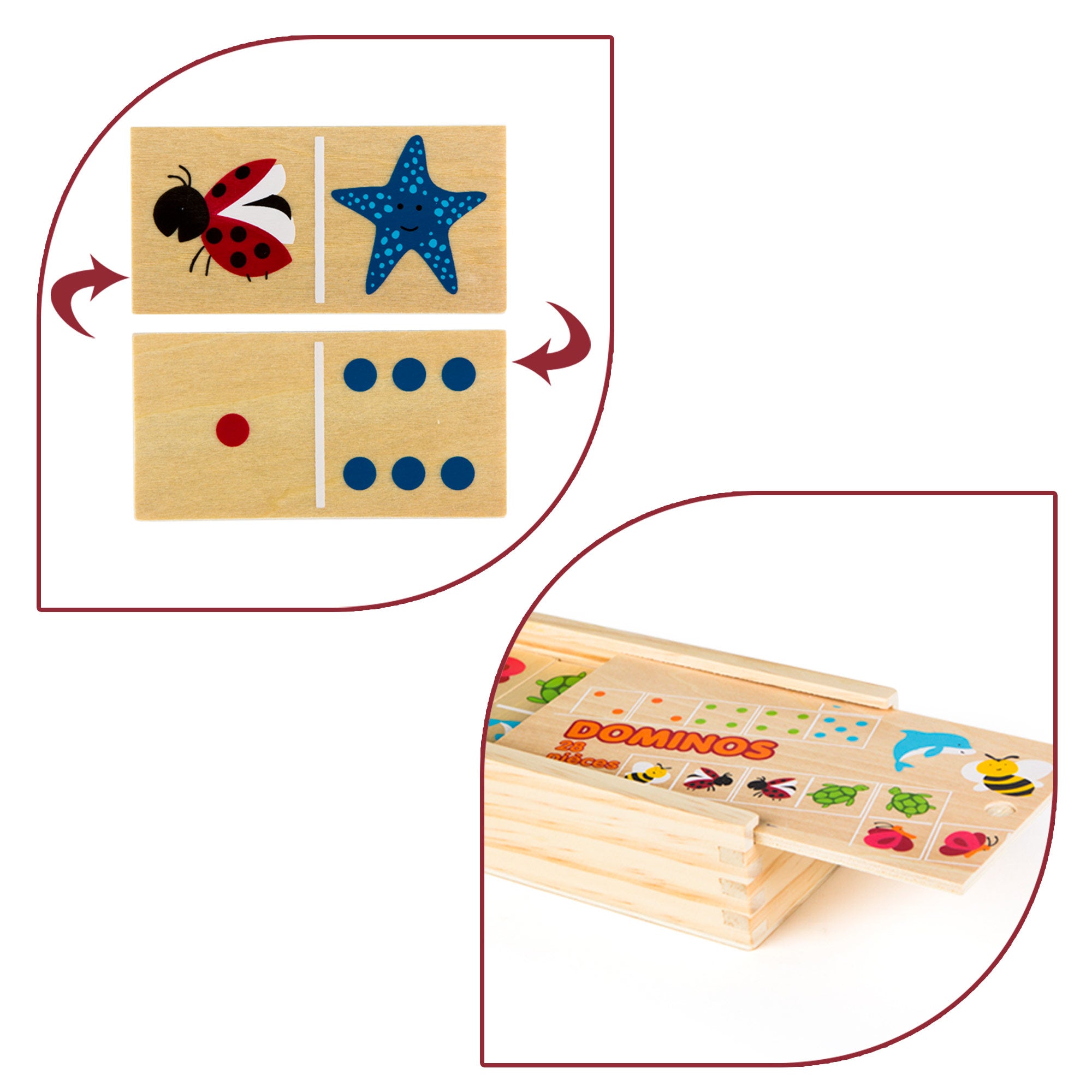 WOOMAX Dominó infantil de madera