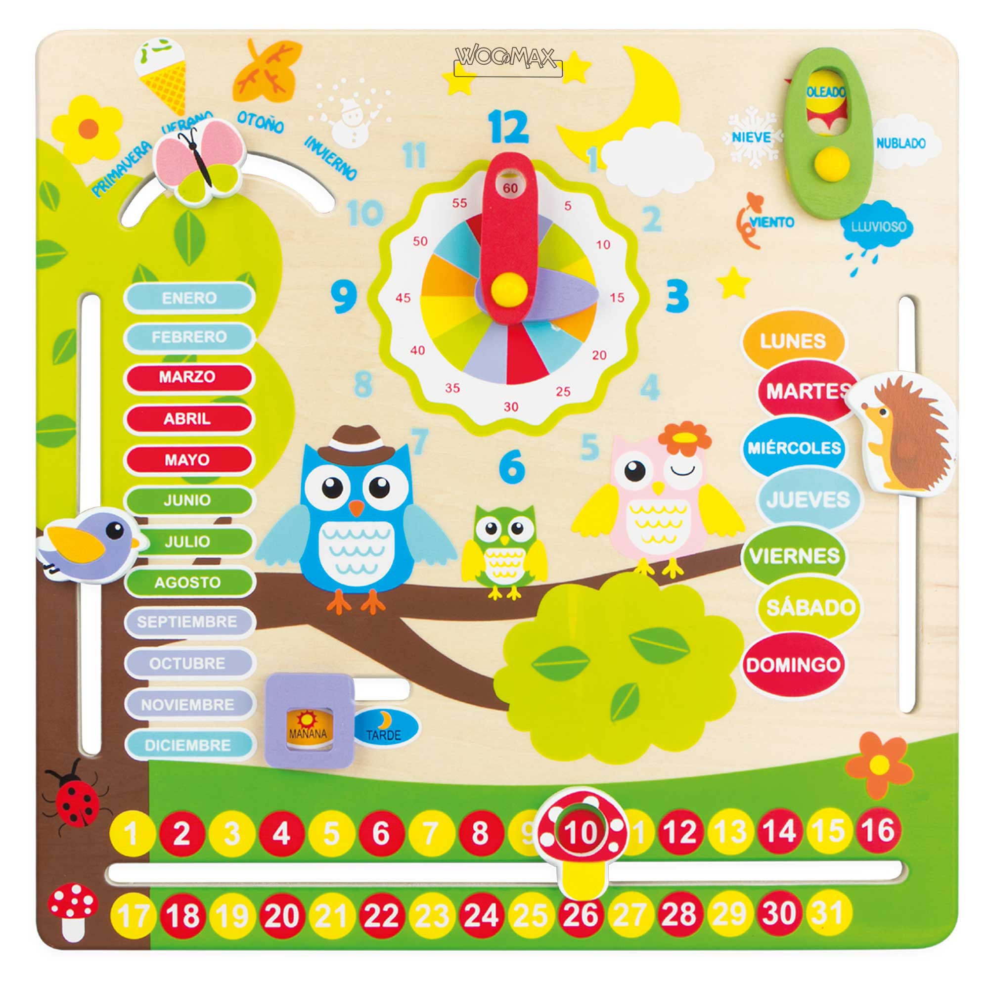 WOOMAX Juego educativo de madera Búhos