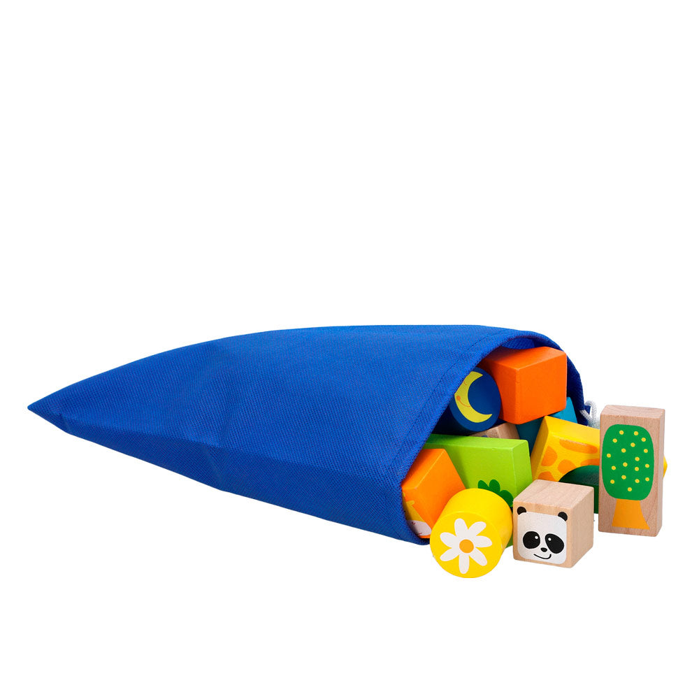 WOOMAX Juego bloques de madera animales 32 piezas