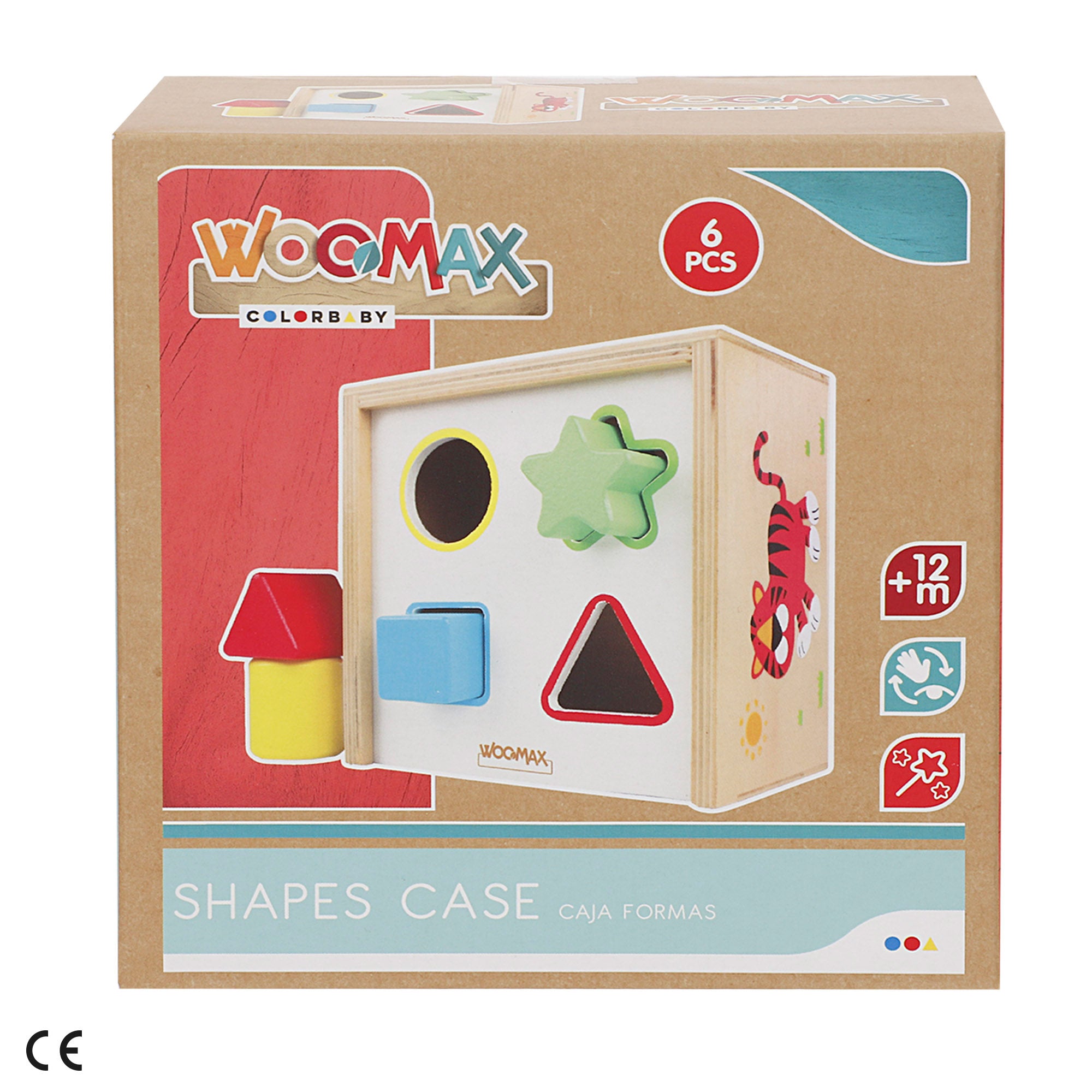 WOOMAX Cubo actividades con formas encajables