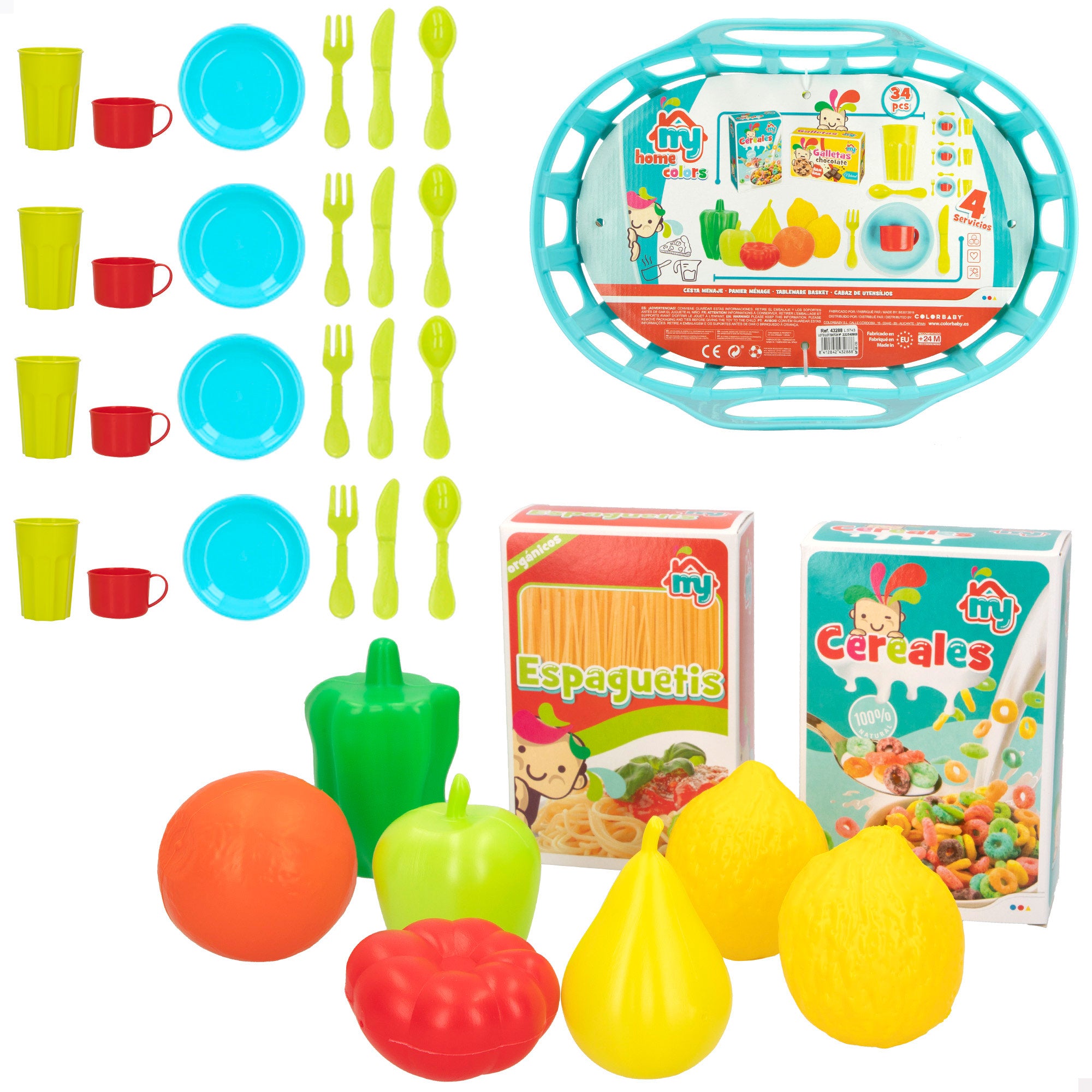Cesta de la compra con comida y accesorios My Home Colors